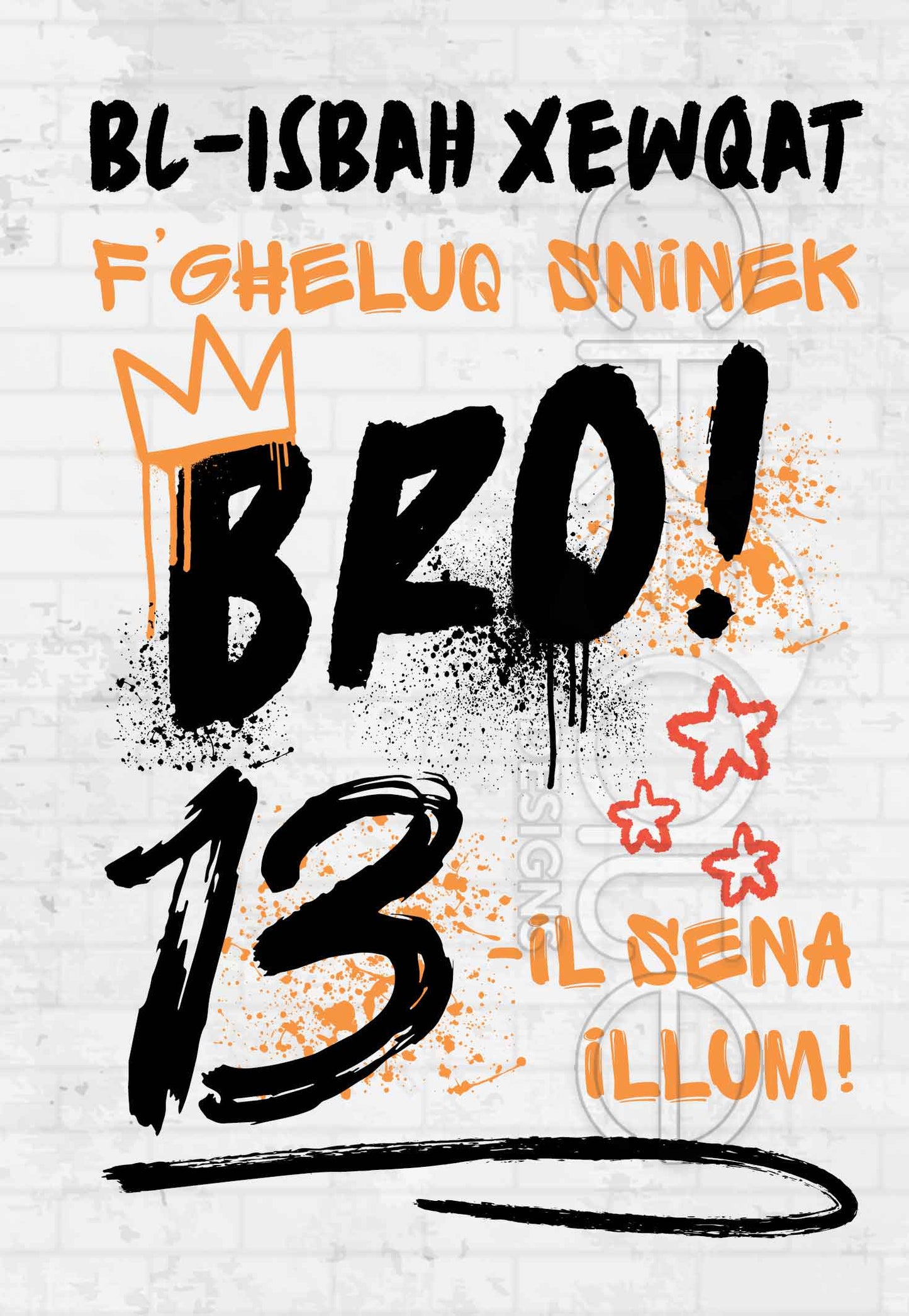 Kartolina f'għeluq l-10 sena ta' Tifel