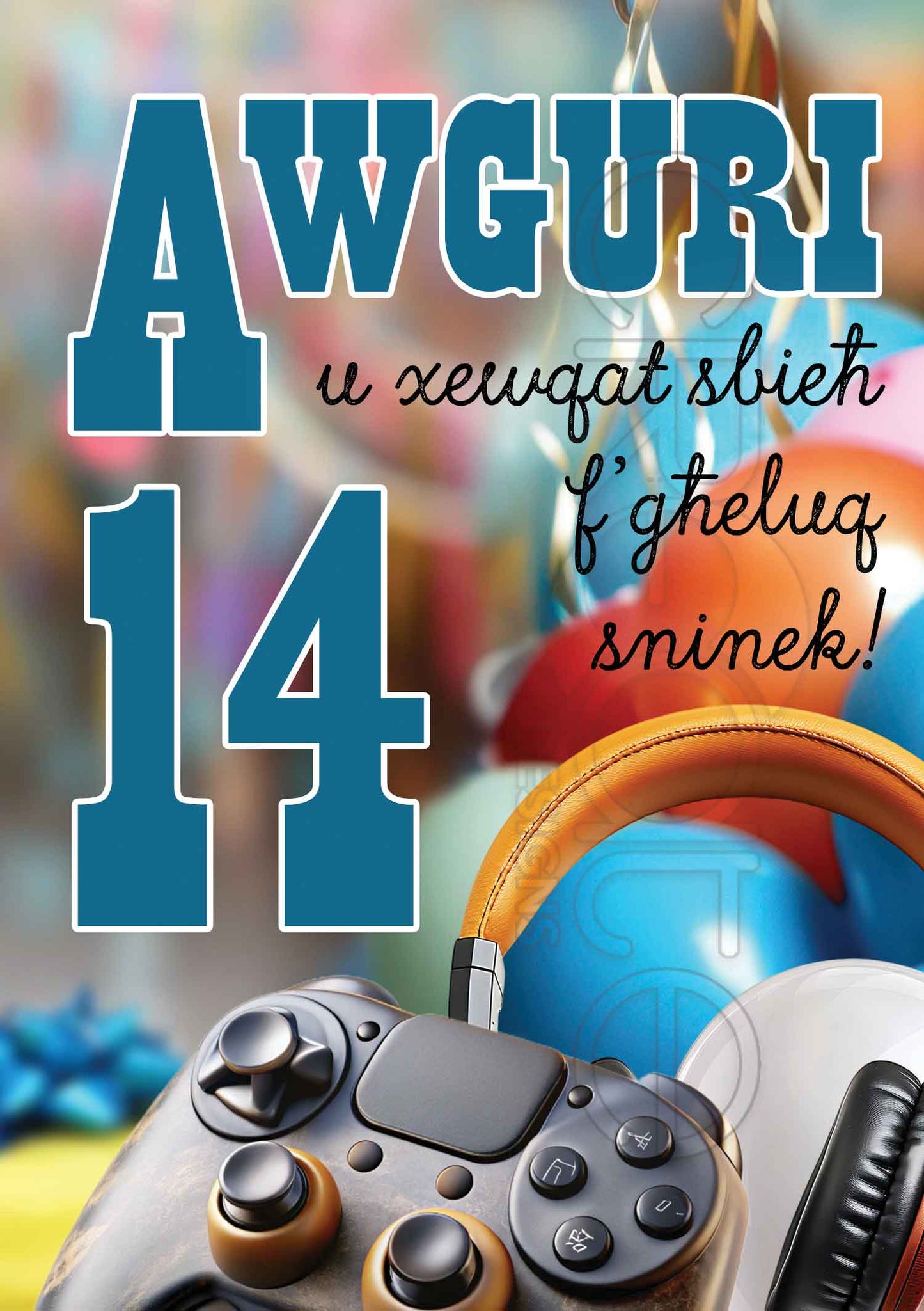 Kartolina f'għeluq l-10 sena ta' Tifel