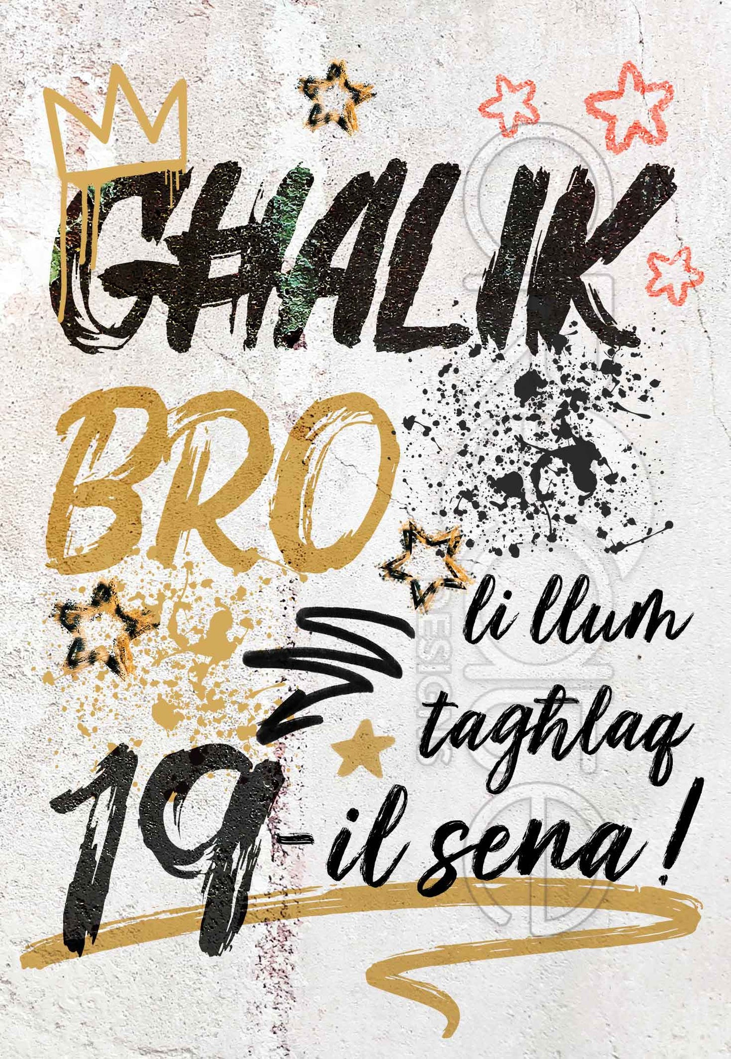 19 Birthday Card Male (Nineteen Years)