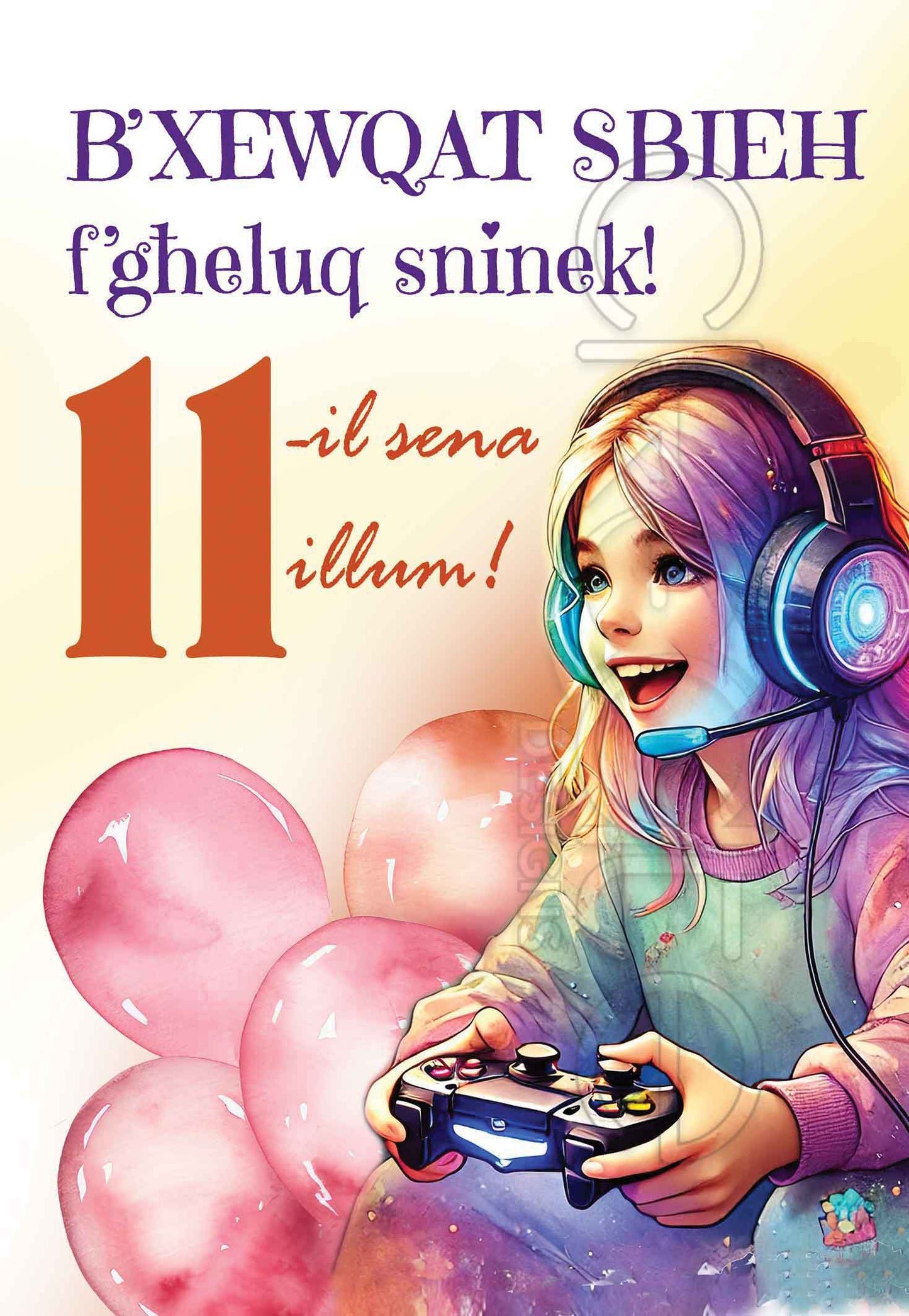 11 Birthday Card Female (Eleven Years)