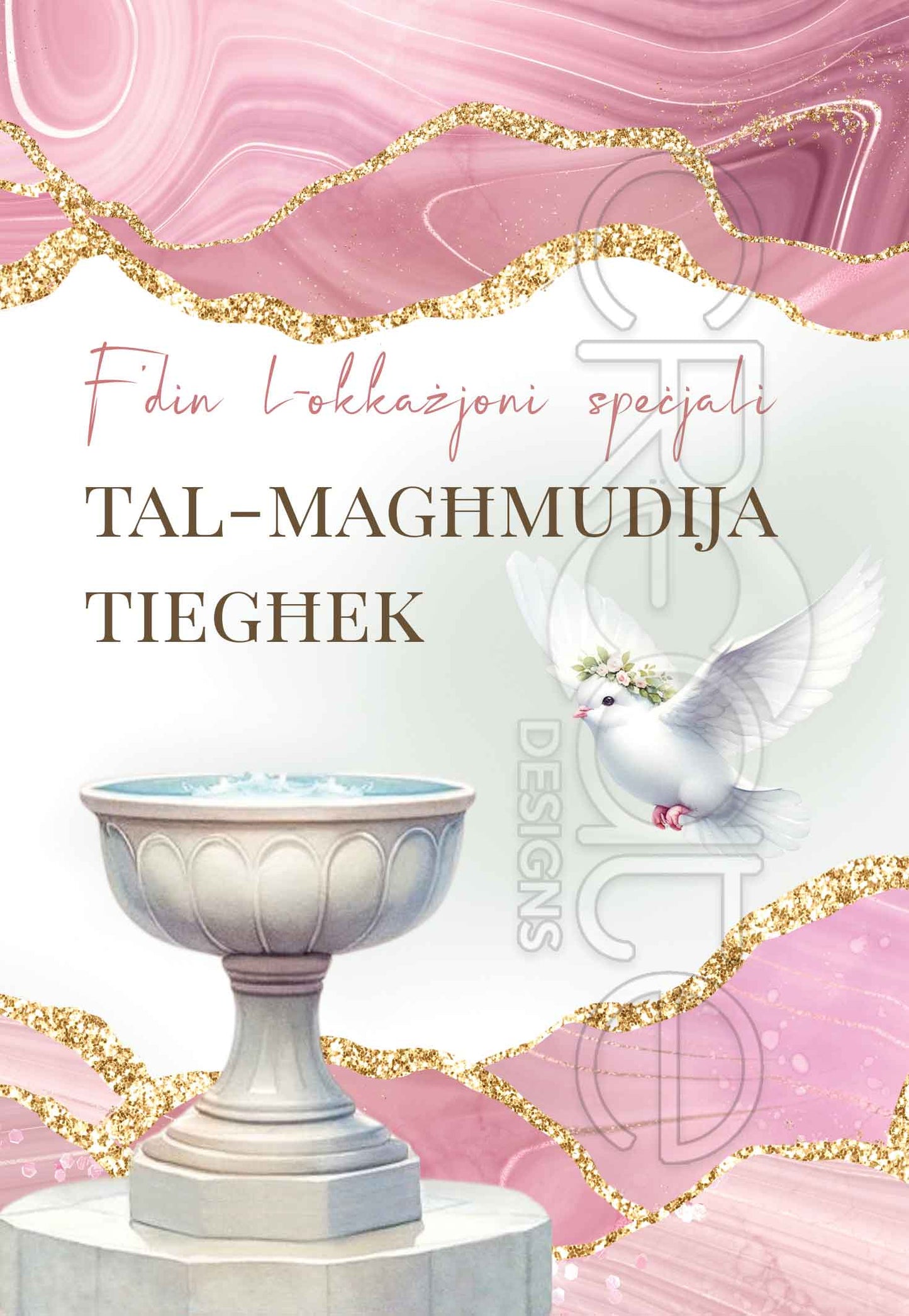 Baptism card for the girl