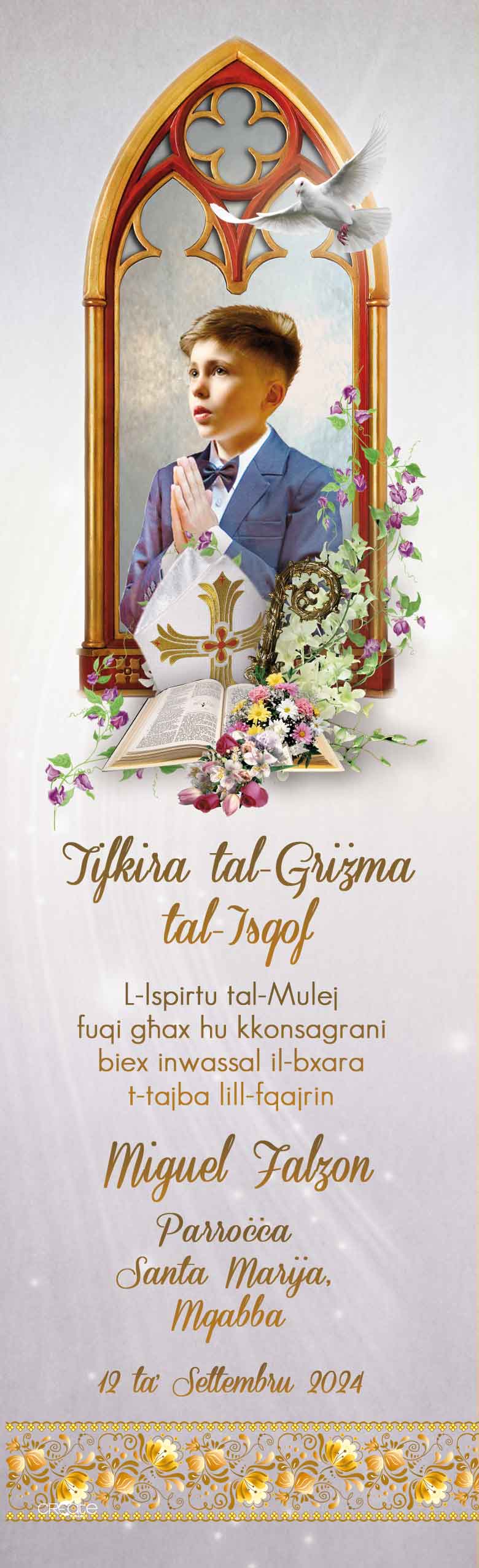 Holy Confirmation Bookmark (Design 13)