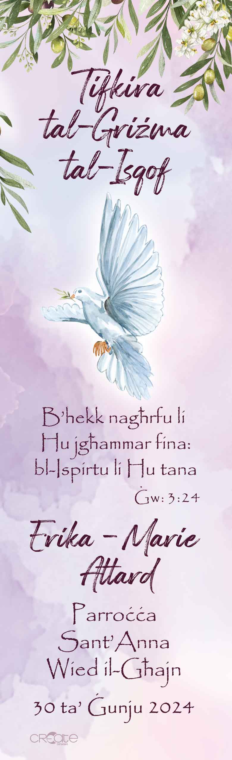 Holy Confirmation Bookmark (Design 17)