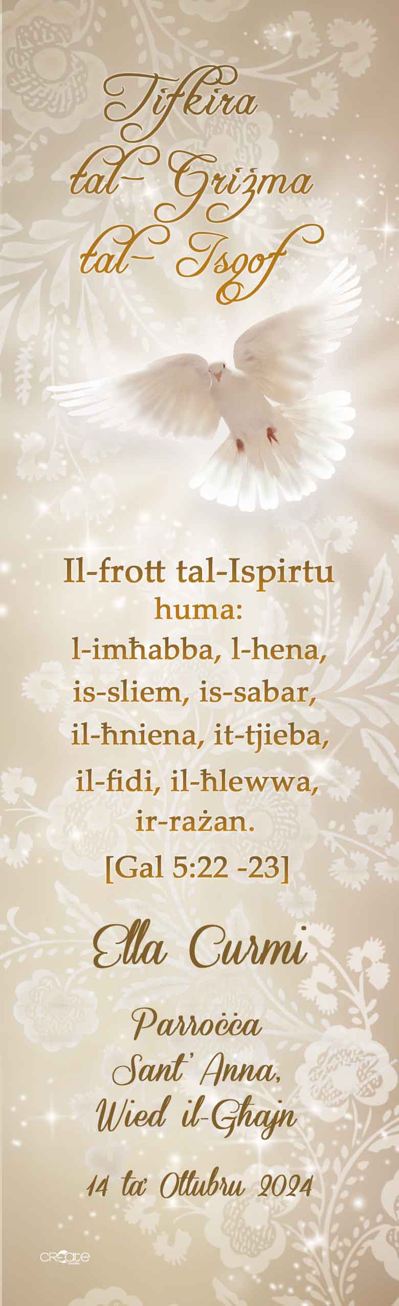 Holy Confirmation Bookmark (Design 18)