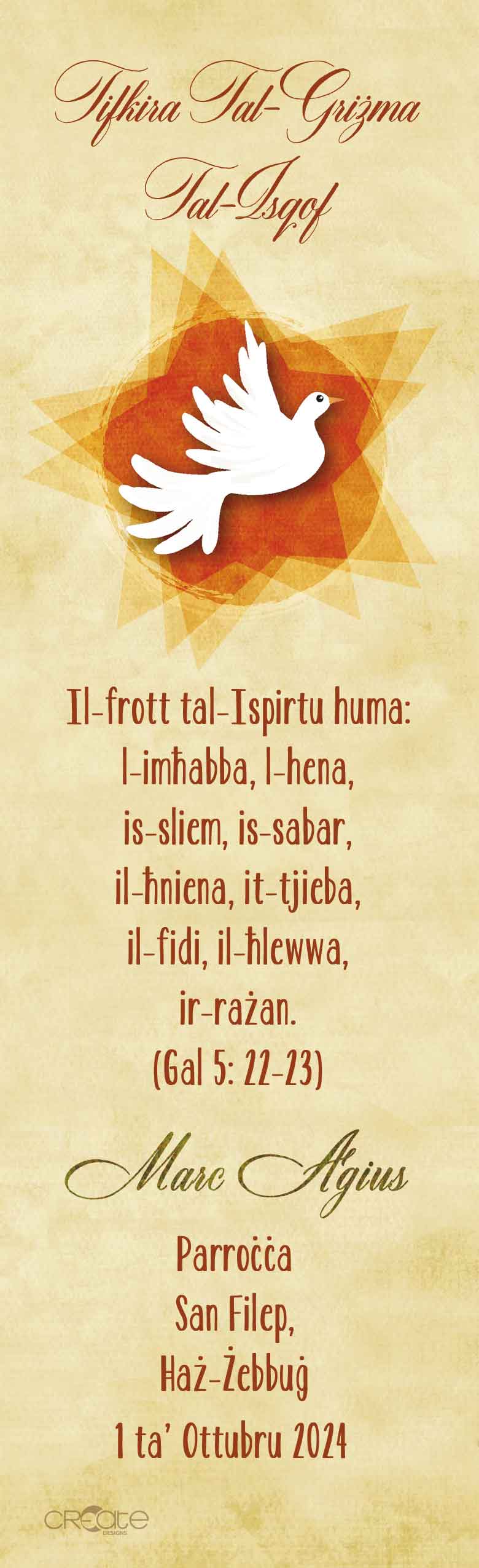 Holy Confirmation Bookmark (Design 20)