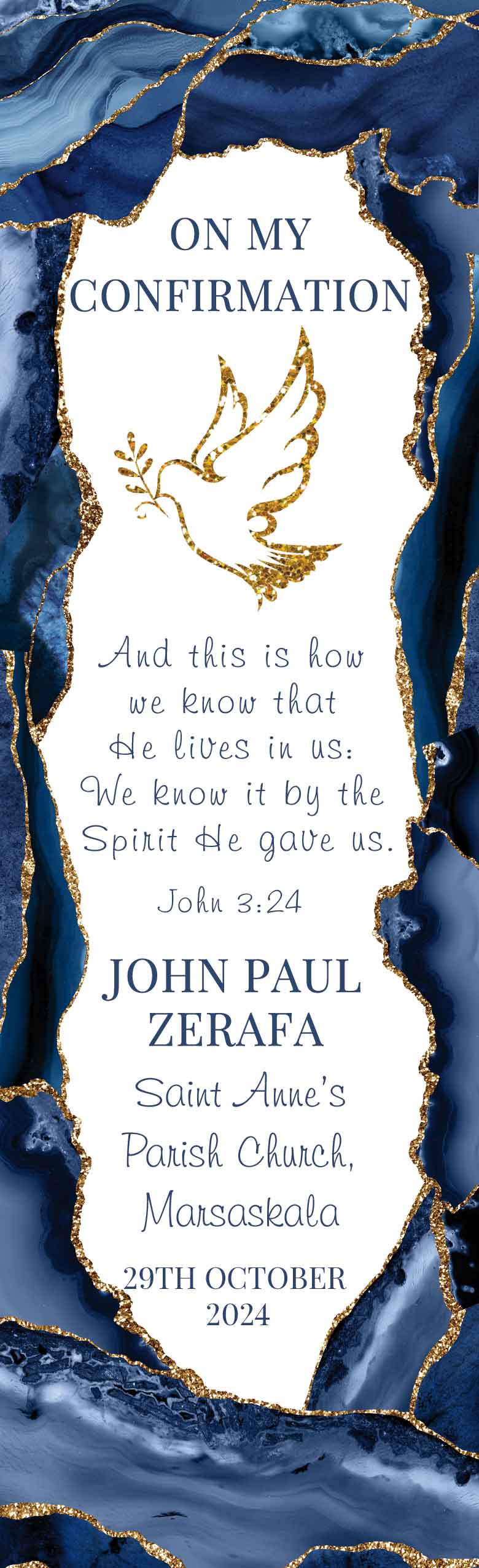 Holy Confirmation Bookmark (Design 22)