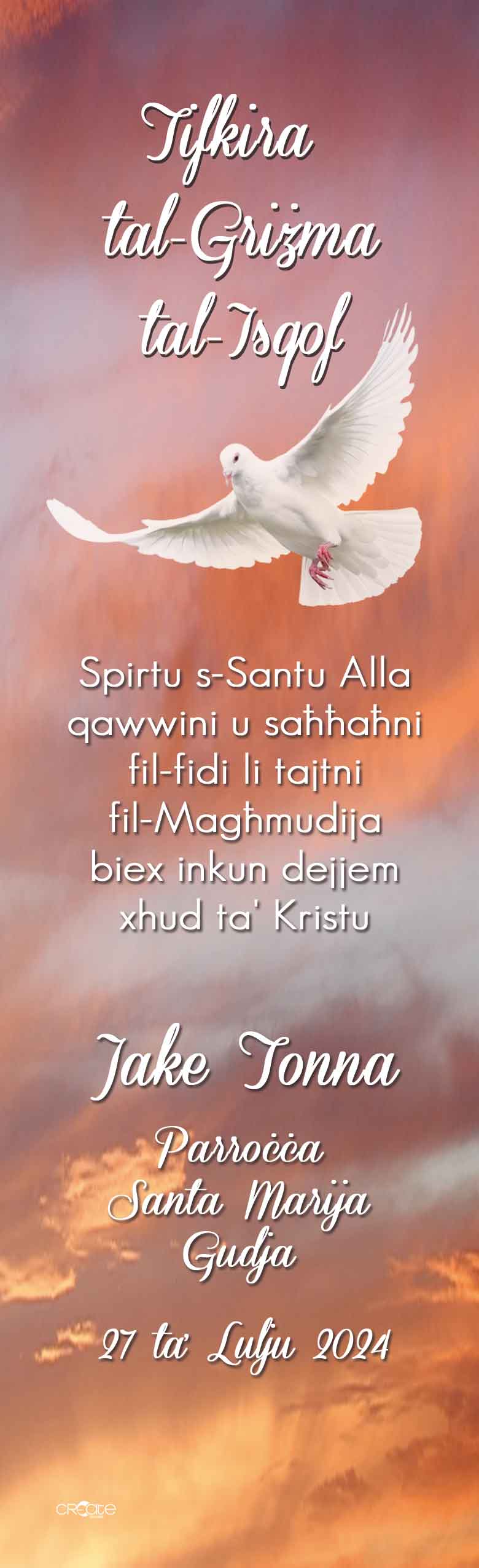 Holy Confirmation Bookmark (Design 23)