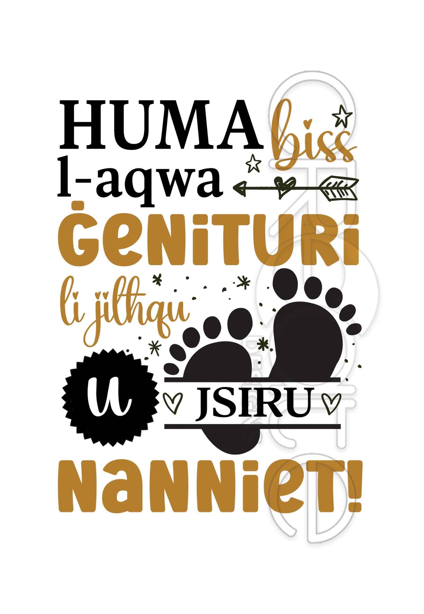 Baby Announcement Card (Grandparents to Be)