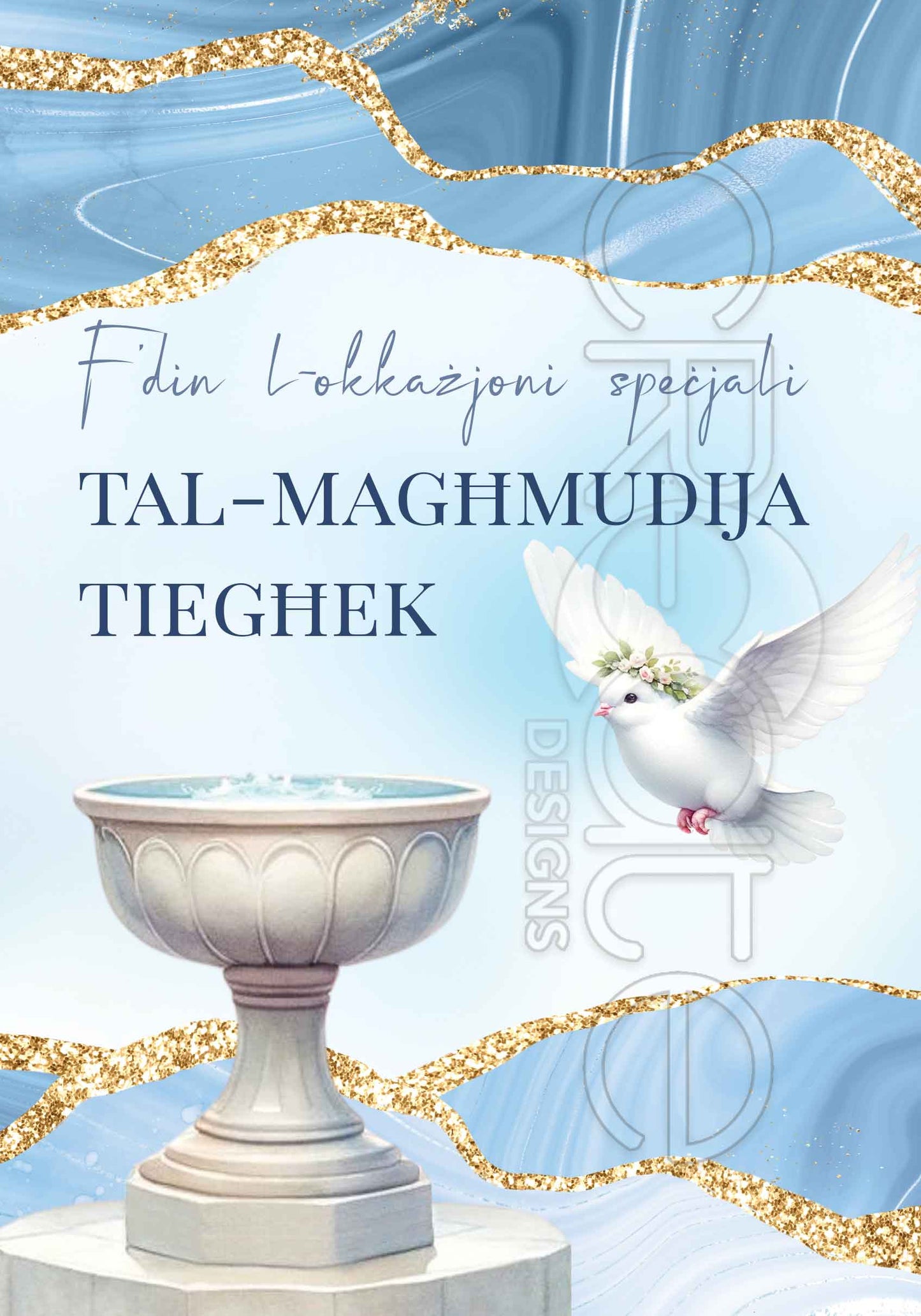 Baptism card for a boy