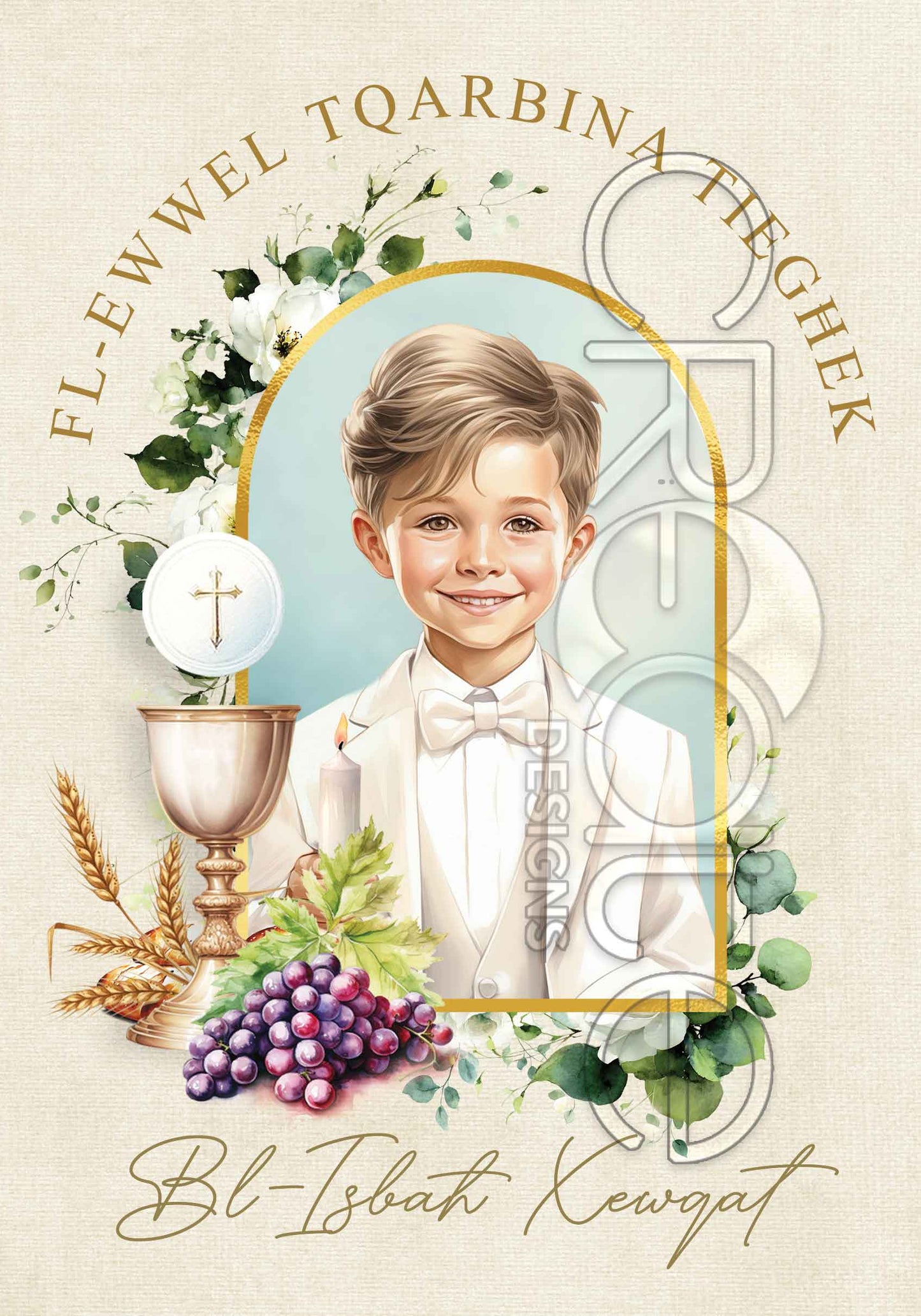 Holy Communion Card for a Boy (Large)