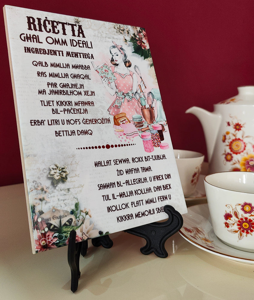 Decorative tile for a Mother (Ricetta Ghal Omm Ideali) – Create