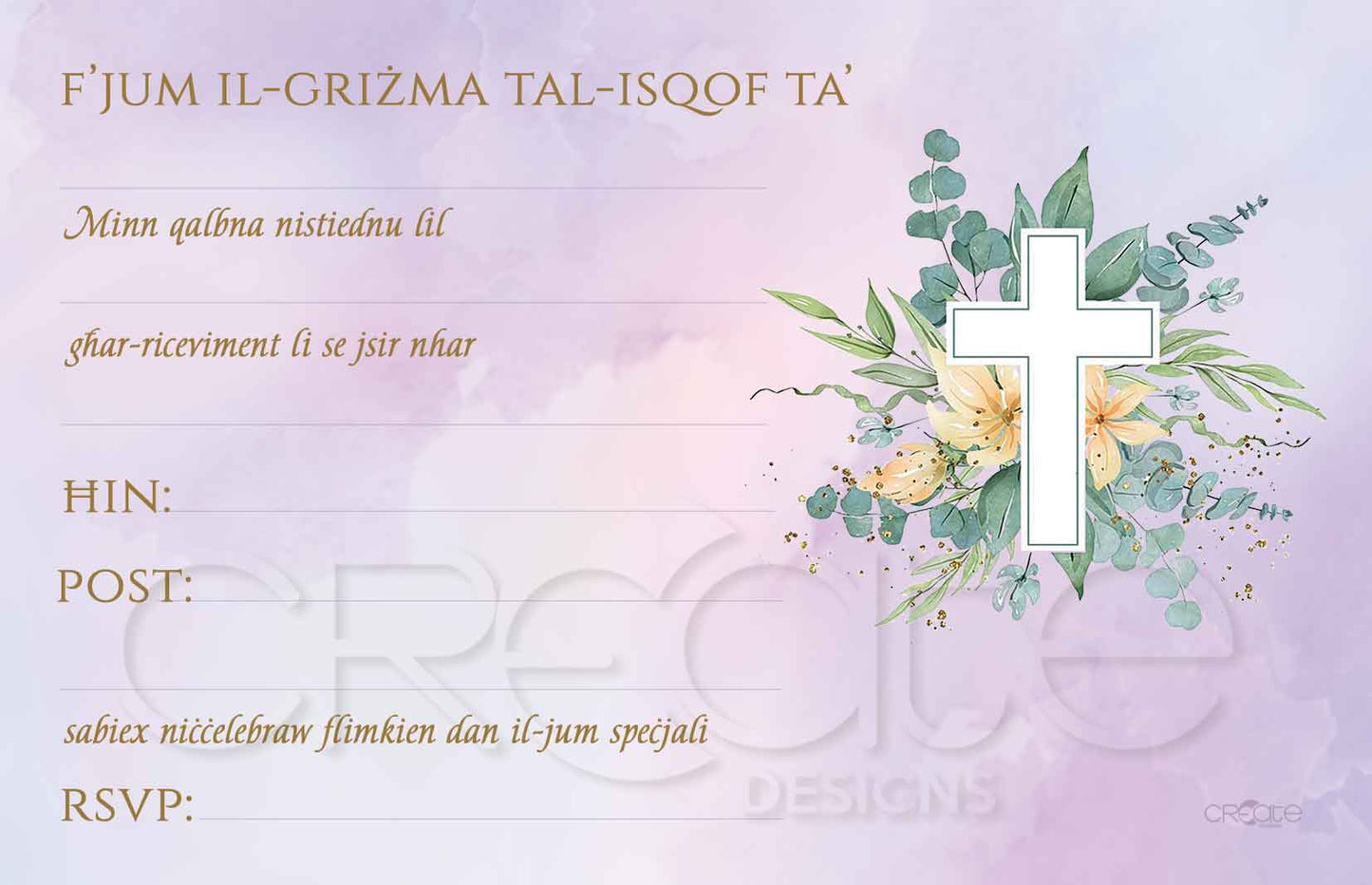 Holy Confirmation Invites Design 25 (Open)
