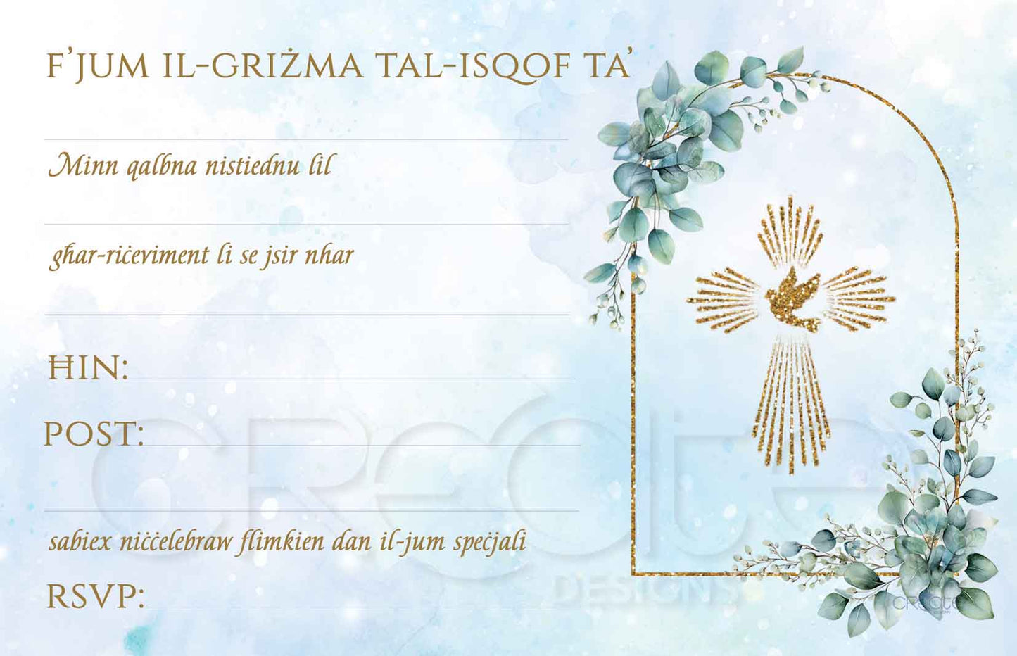 Holy Confirmation Invites Design 26 (Open)