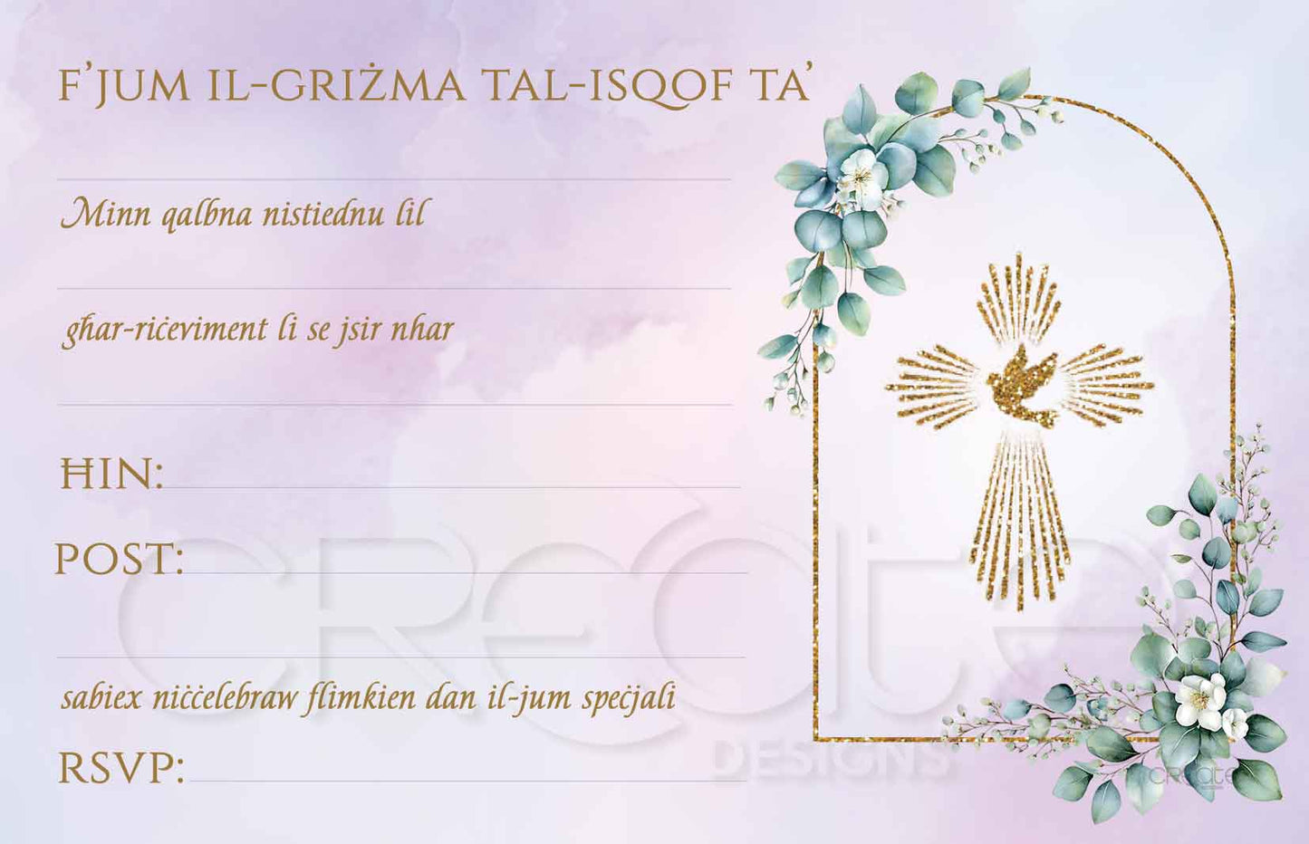 Holy Confirmation Invites Design 27 (Open)