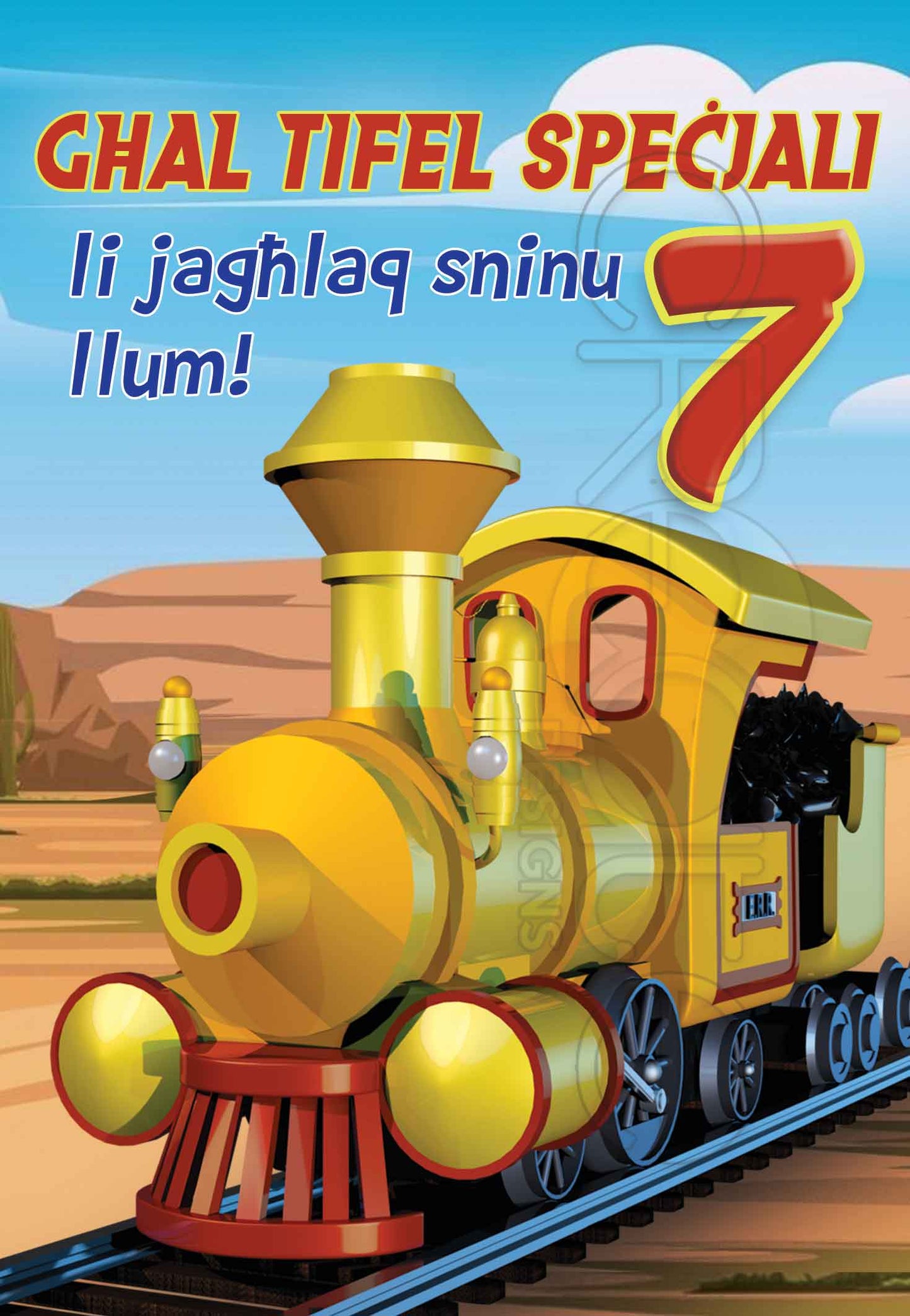 Kartolina f'għeluq is-7 sena ta' Tifel