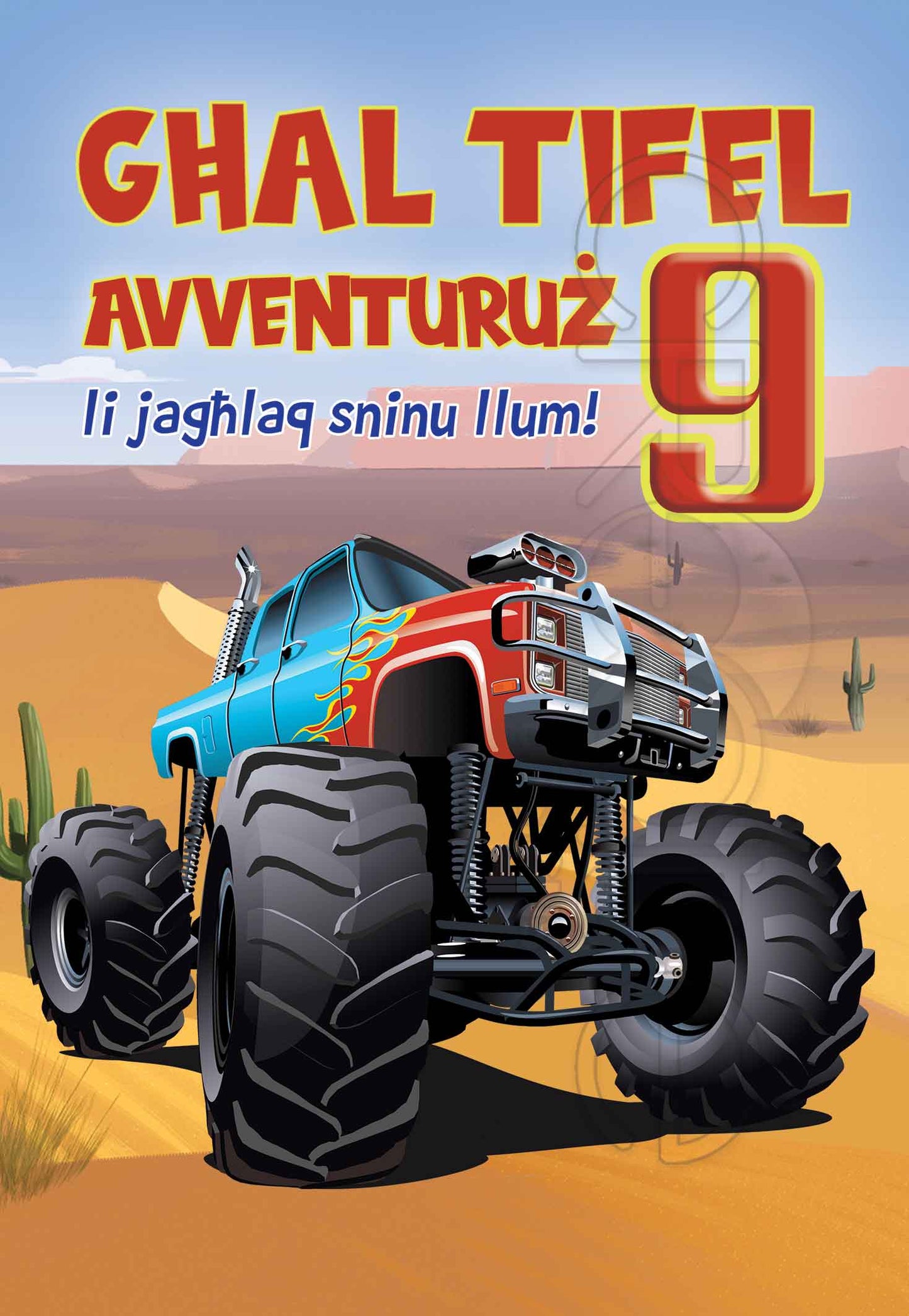 Kartolina f'għeluq id-9 sena ta' Tifel