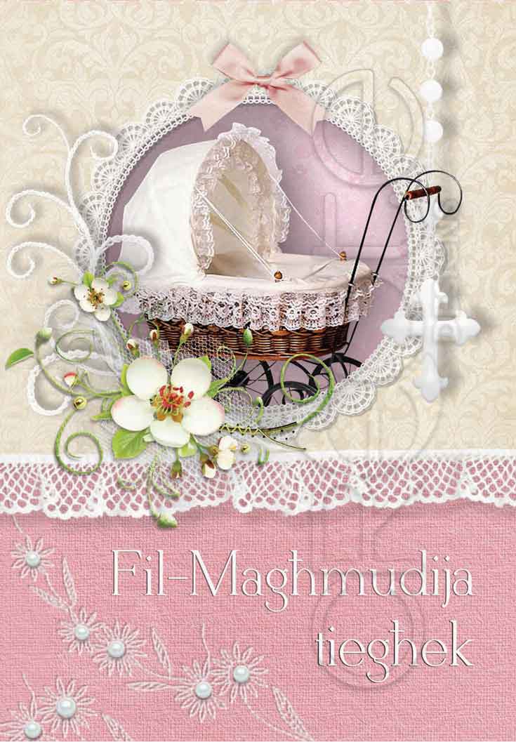 Baptismal card for a girl