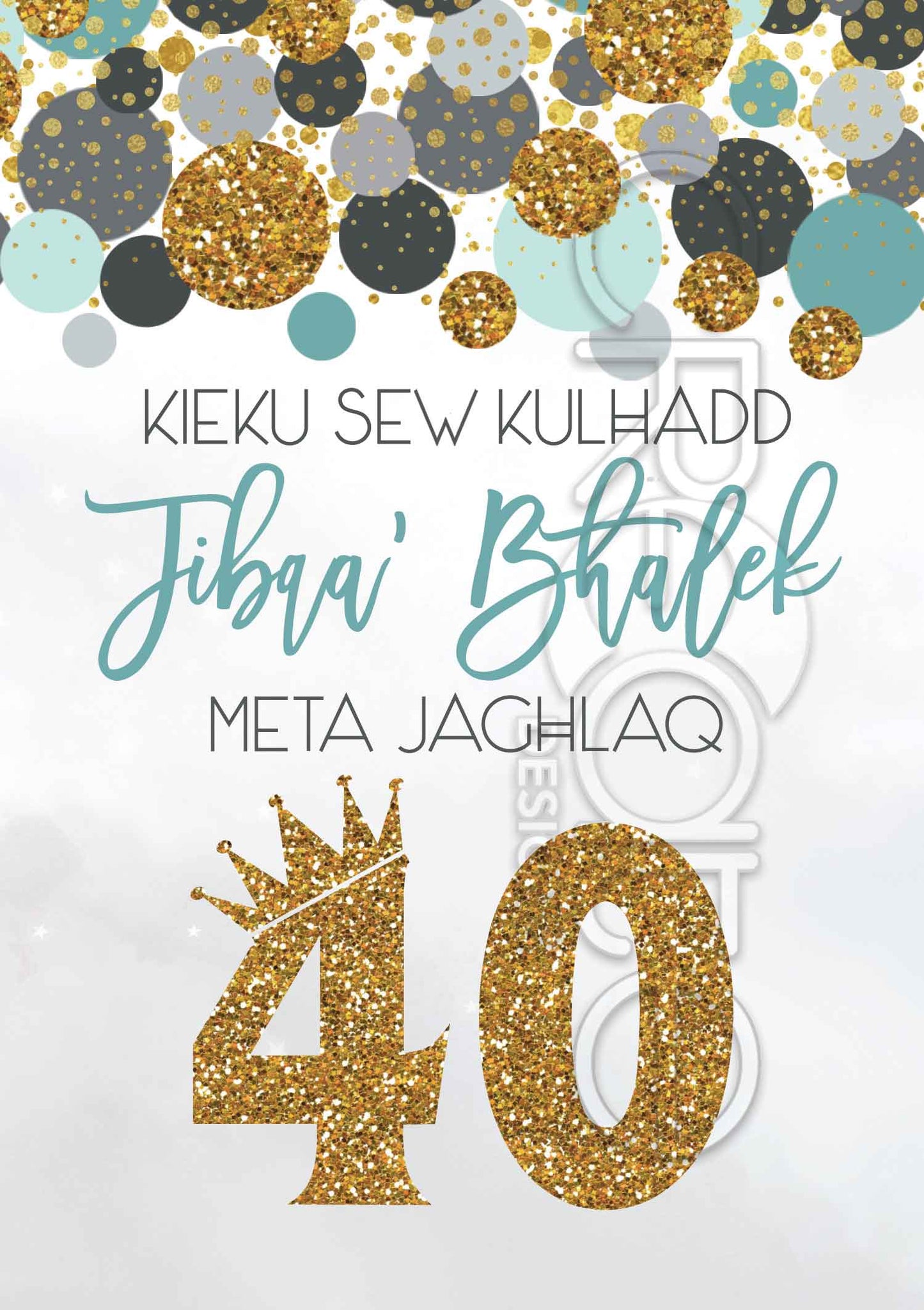 Birthday Card for a man or woman on the forty-year birthday (40)