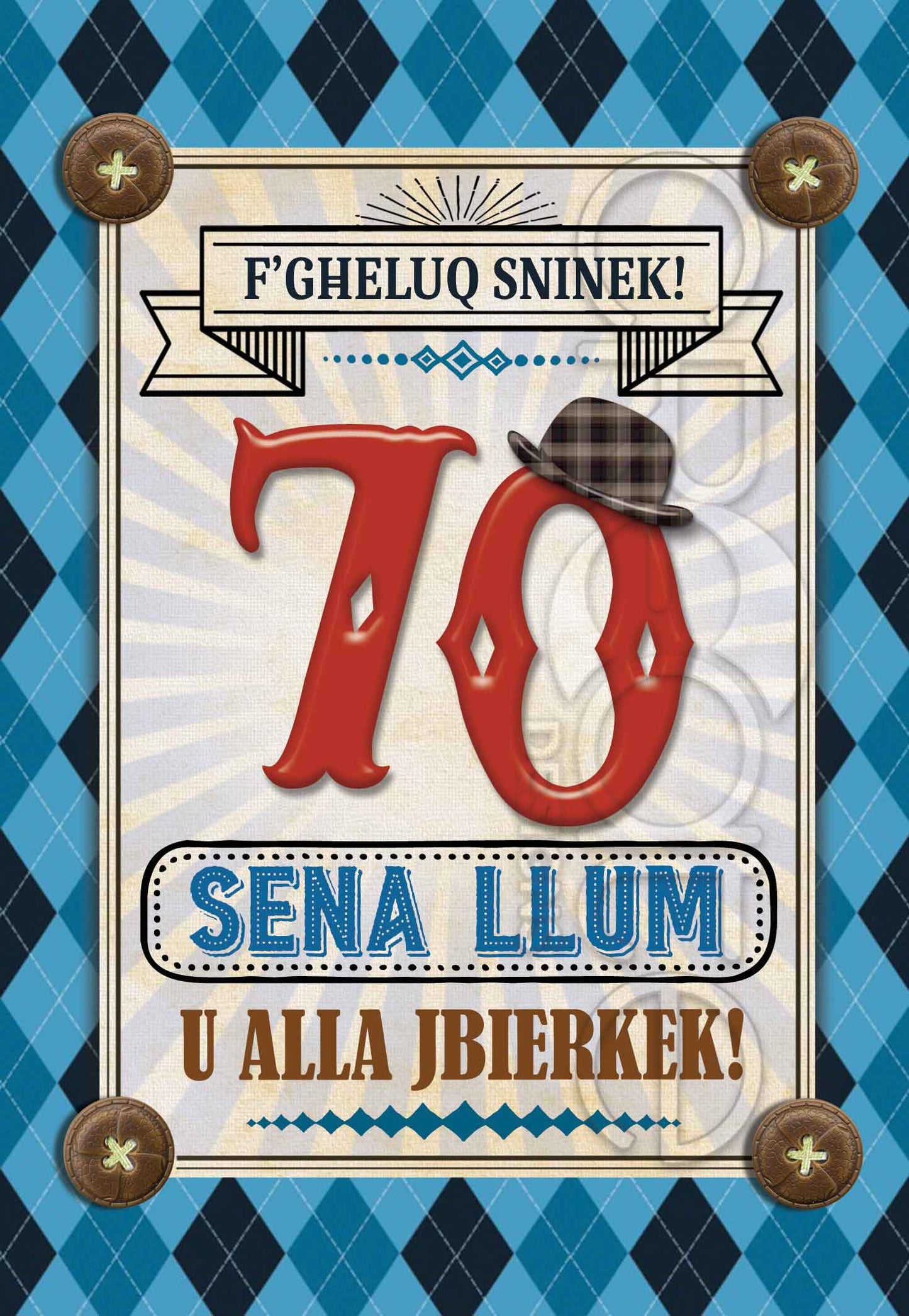 Birthday Card for the seventy birthday (70)