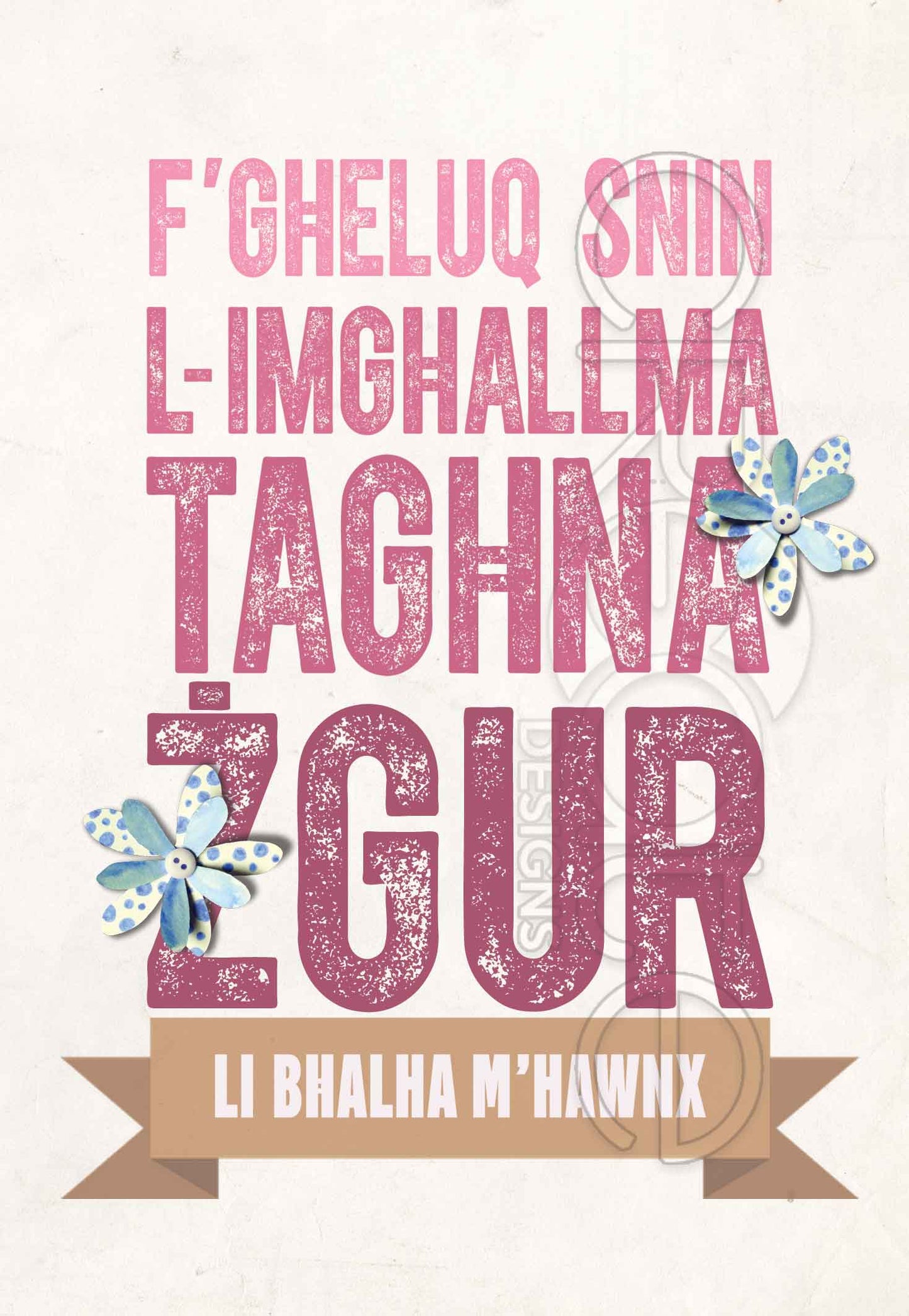 Kartolina f'għeluq snin l-Imgħallma