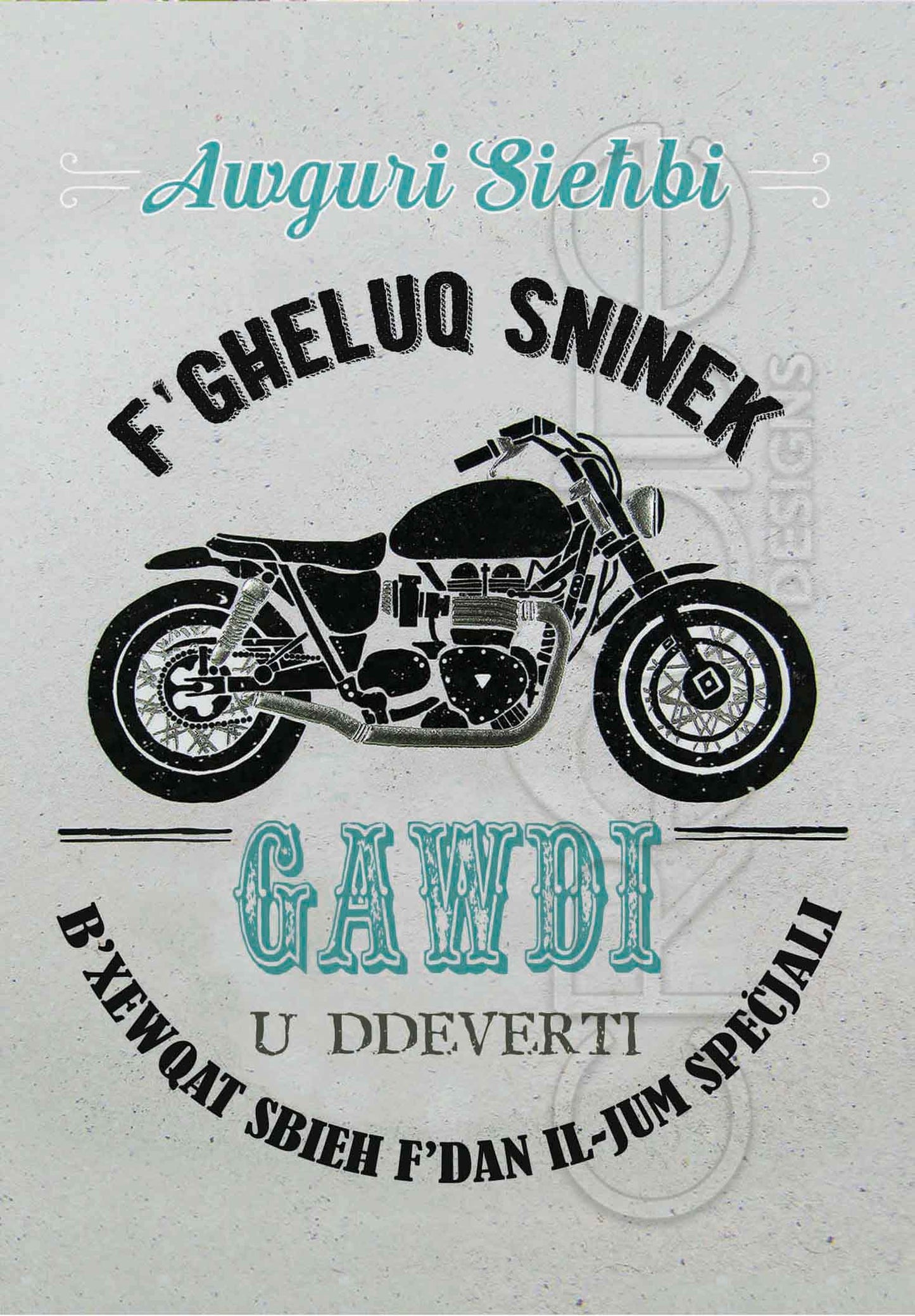 Kartolina għall-Ħabib f'għeluq sninu tal-mutur