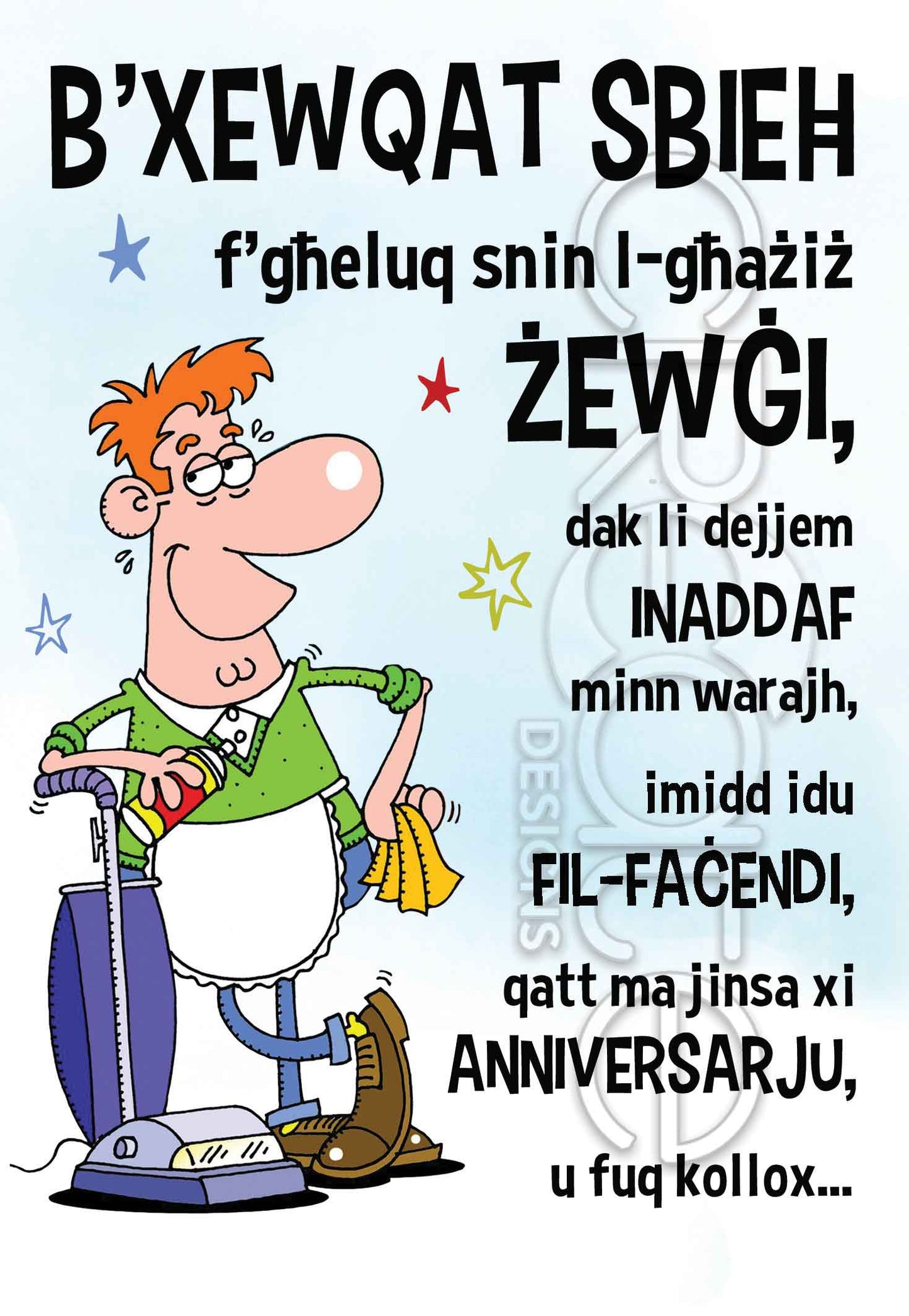 Kartolina għar-Raġel tiegħek f'għeluq sninu (komika)