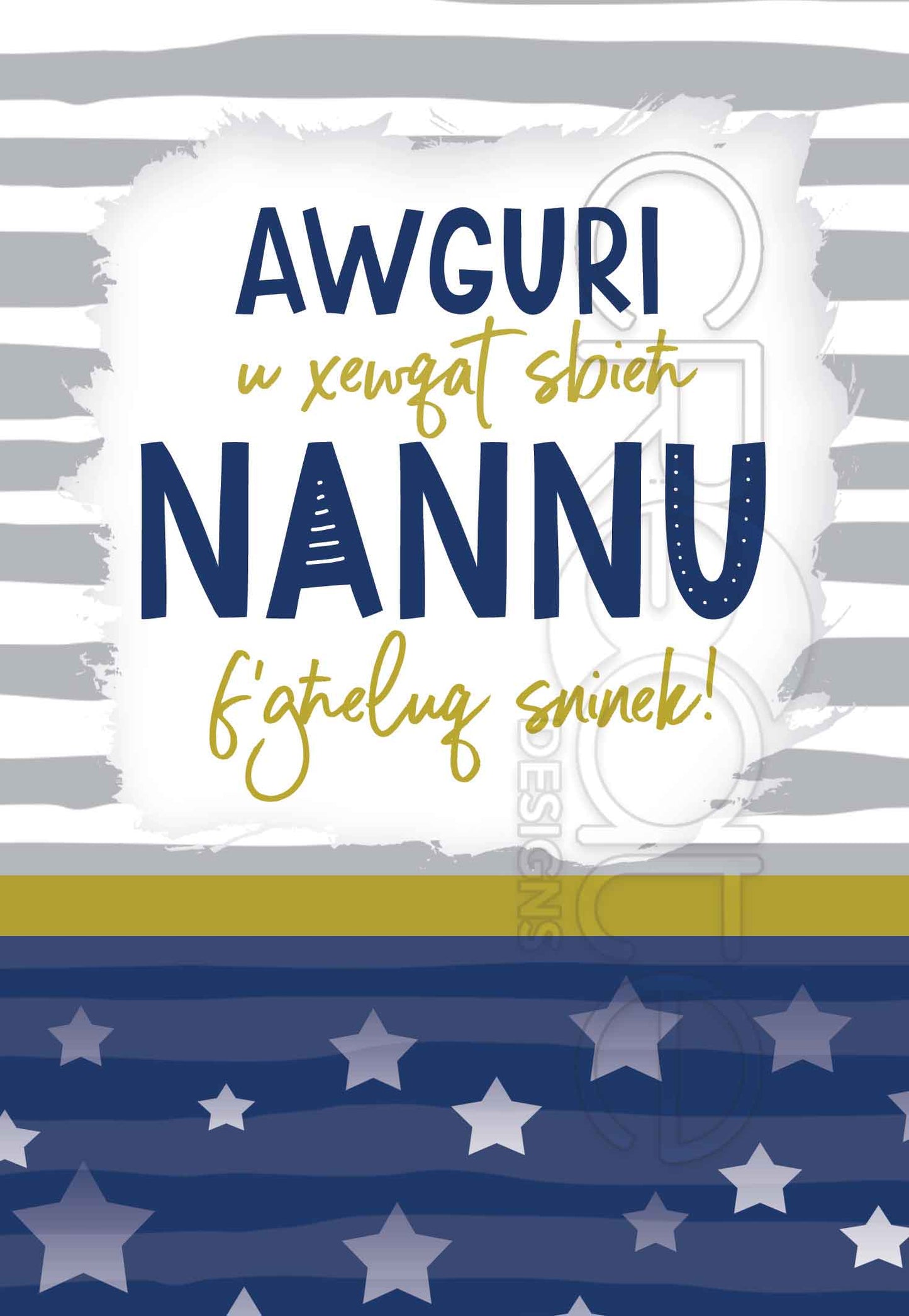 Kartolina għan-Nannu f'għeluq sninu (Strixxi Griżi)