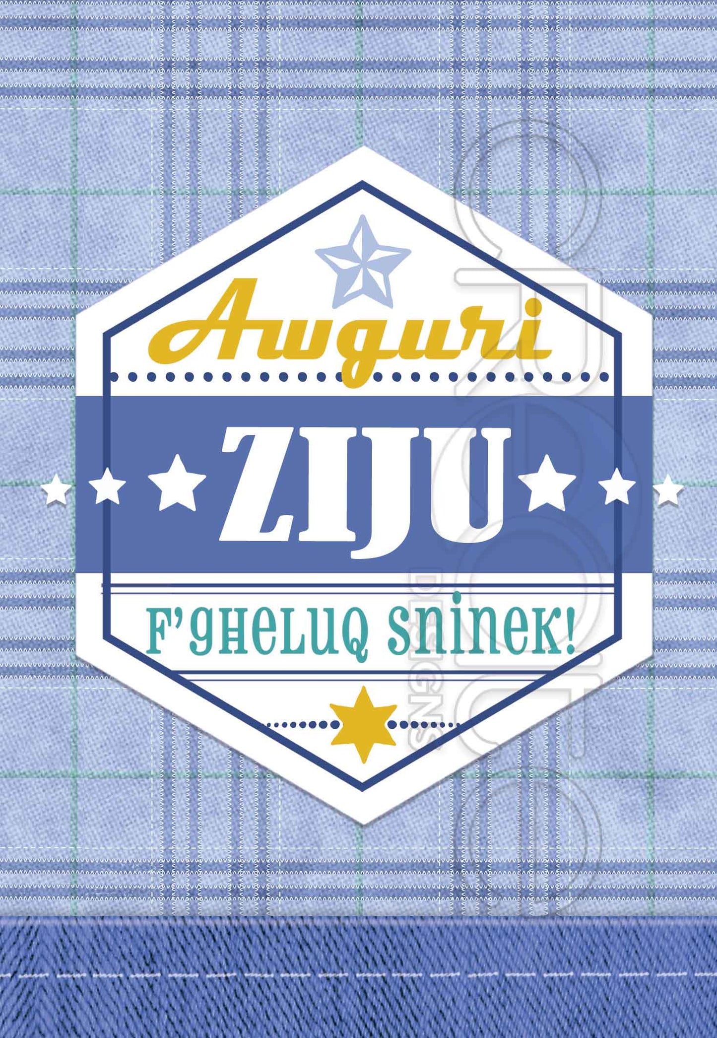 Birthday Card for your uncle (on a blue plaid background)