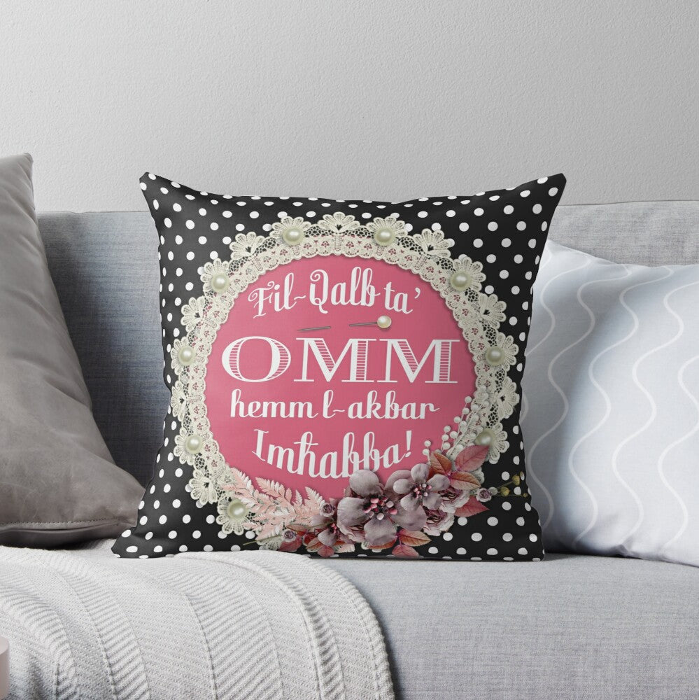 Cushion for mother (black with polka dots)