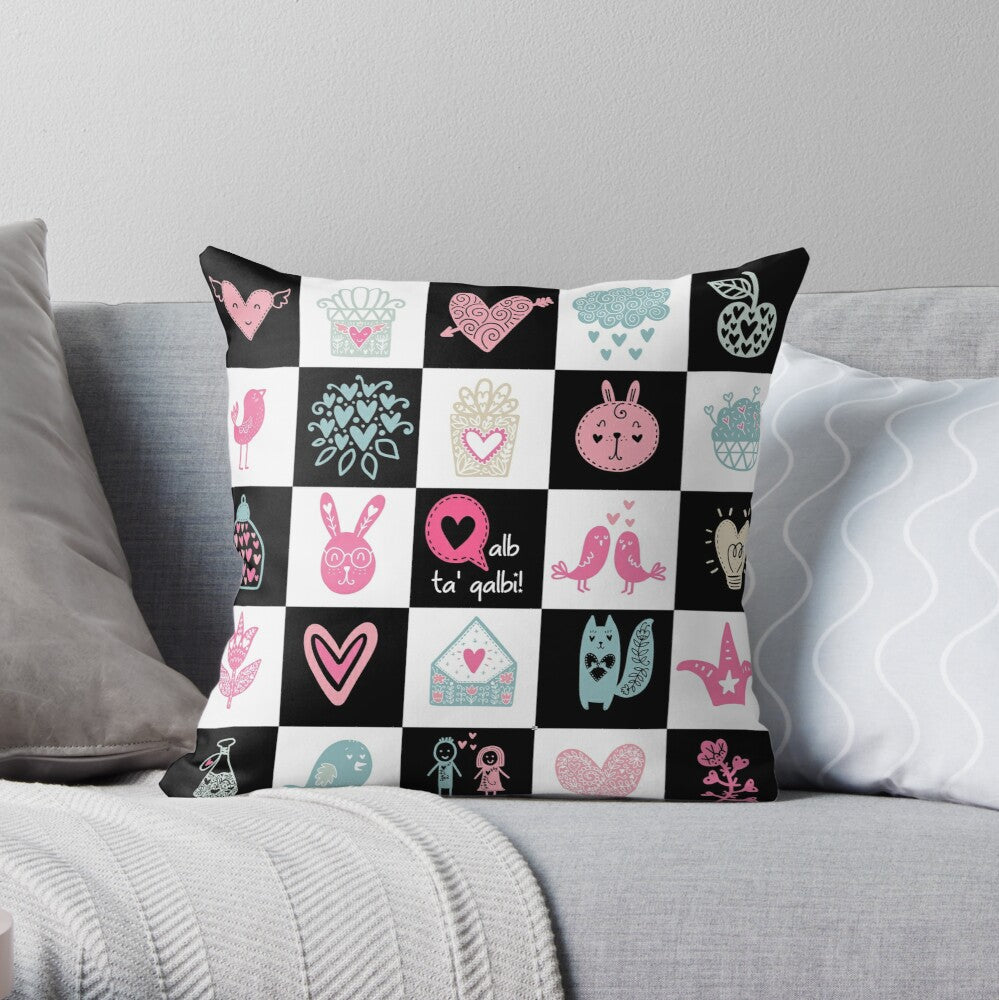 Cushion for loved ones (with white and black boxes)