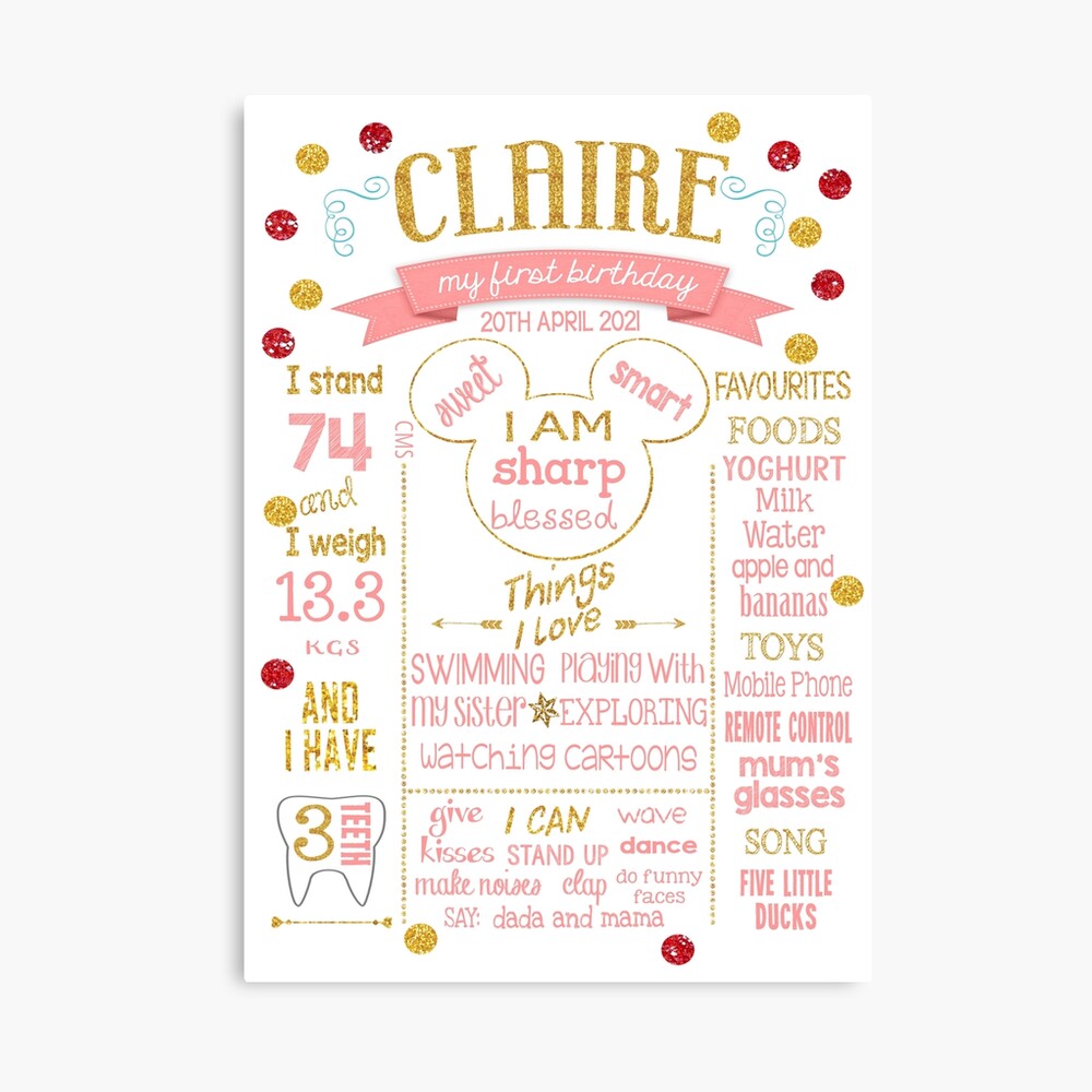 Foam Board for first year baby's achievement (dotted)