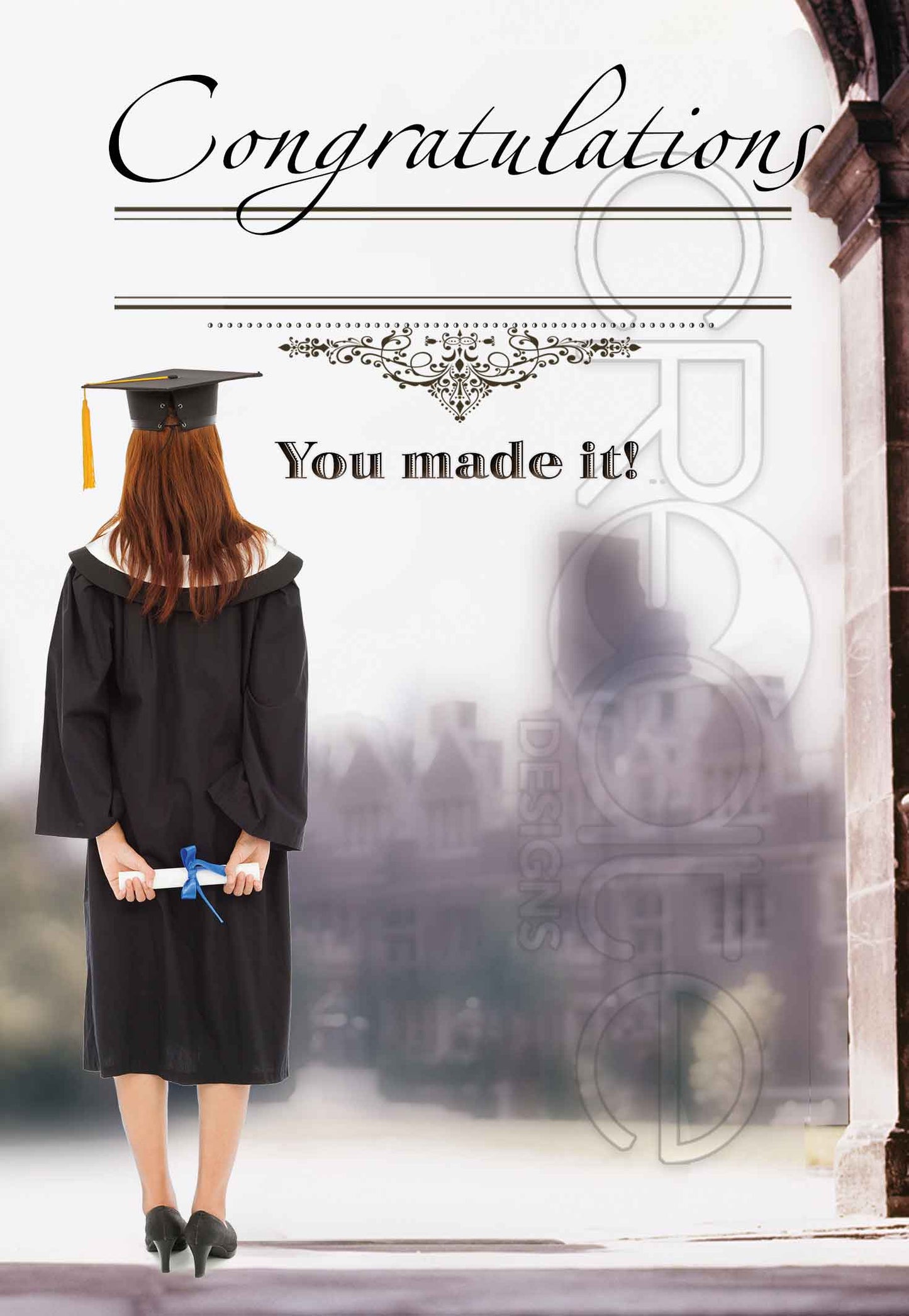 Graduation card (Open Female) English