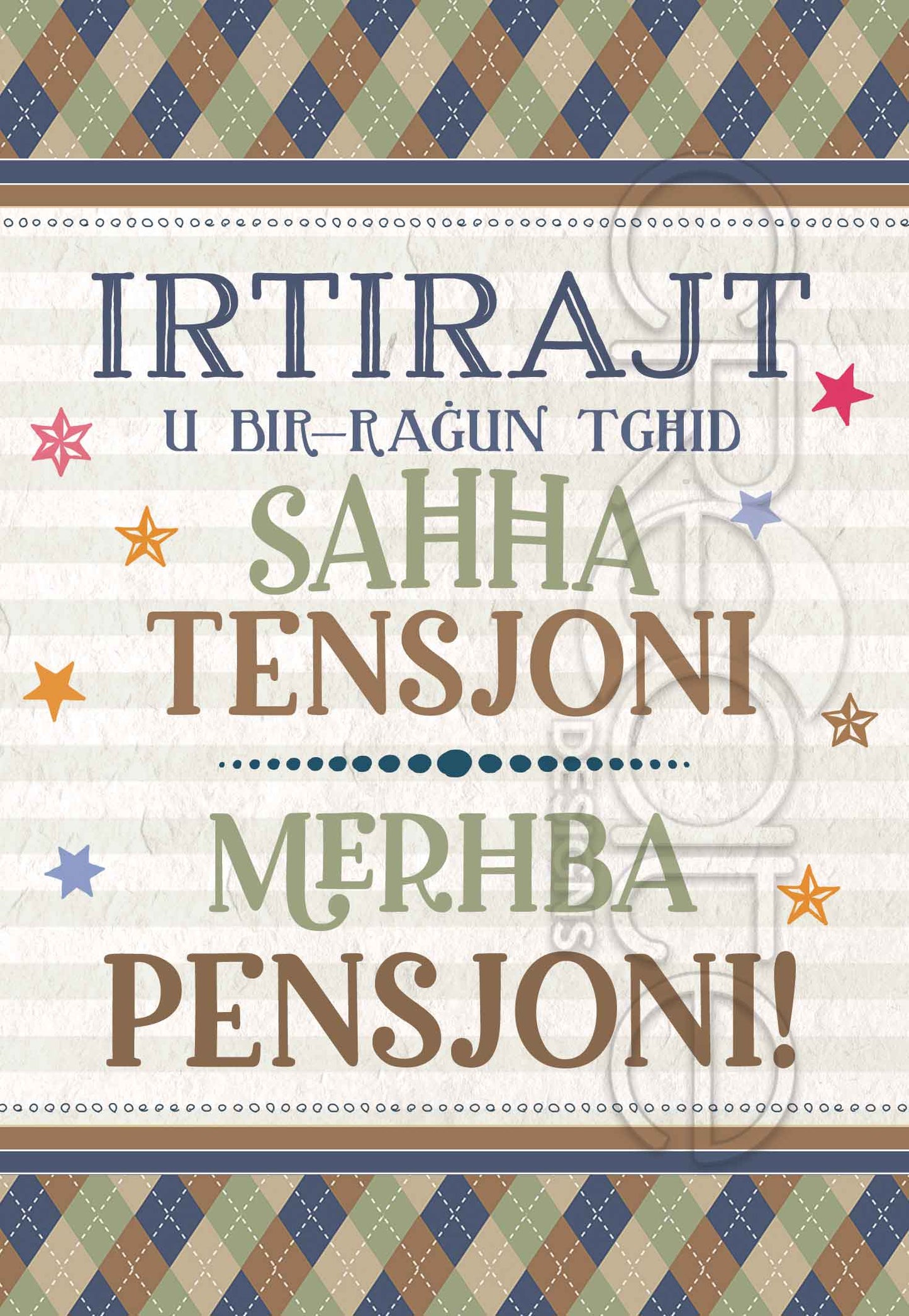 Kartolina għall-Raġel meta Jirtira mix-Xogħol