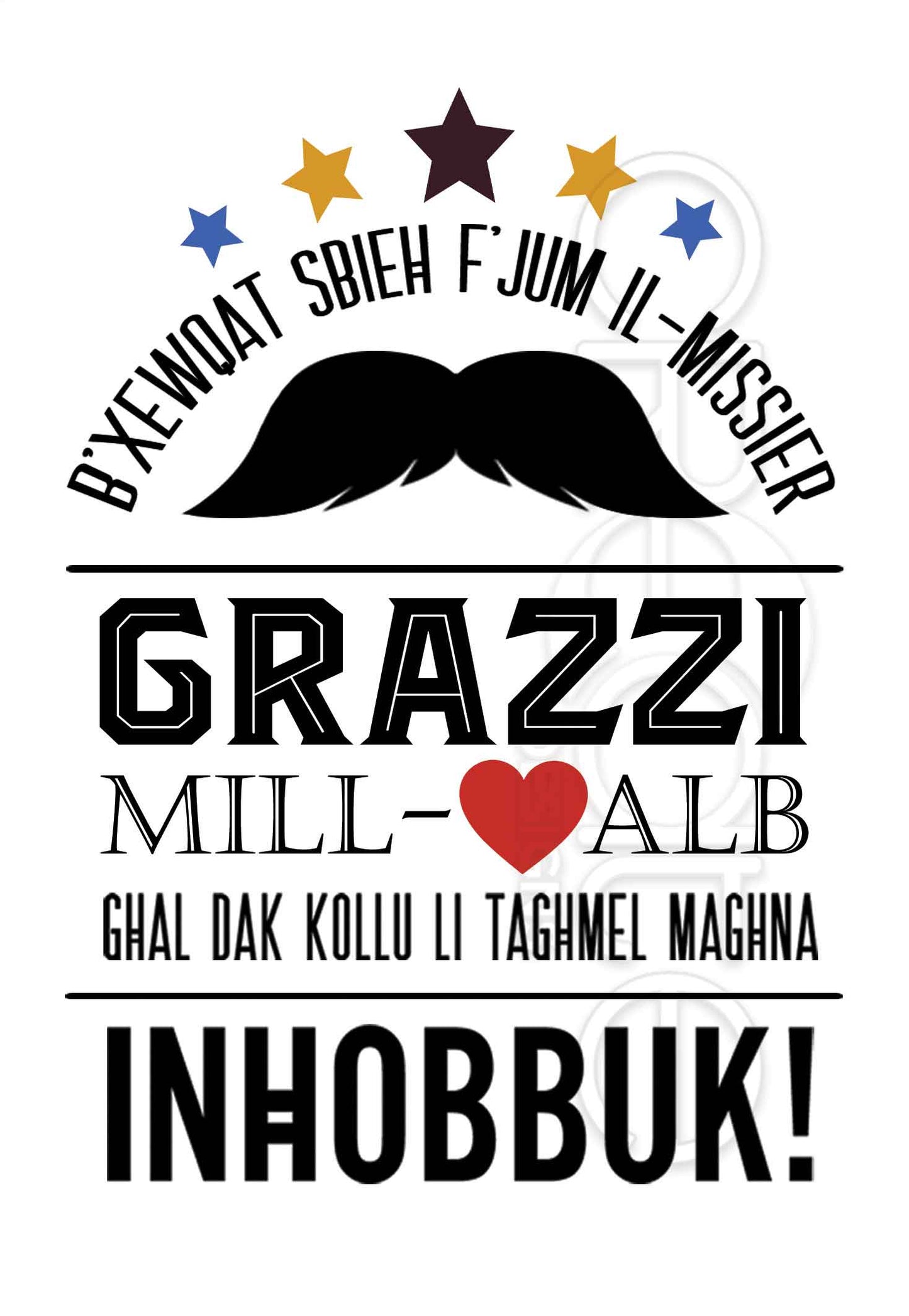 Kartolina ta' Jum il-Missier (Grazzi mill-qalb, stilel u mustaċċi)