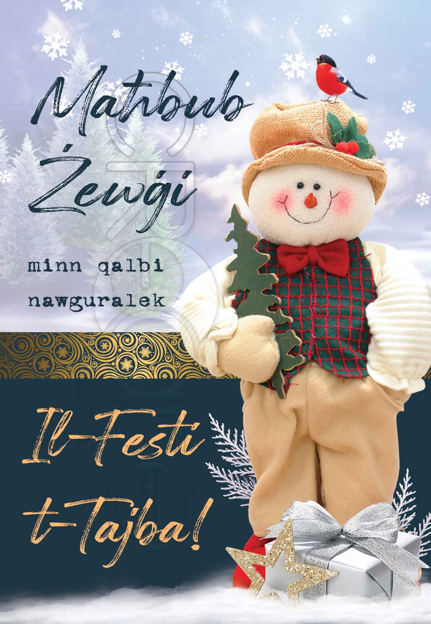 Kartolina tal-Milied mingħand il-mara għal żewġha