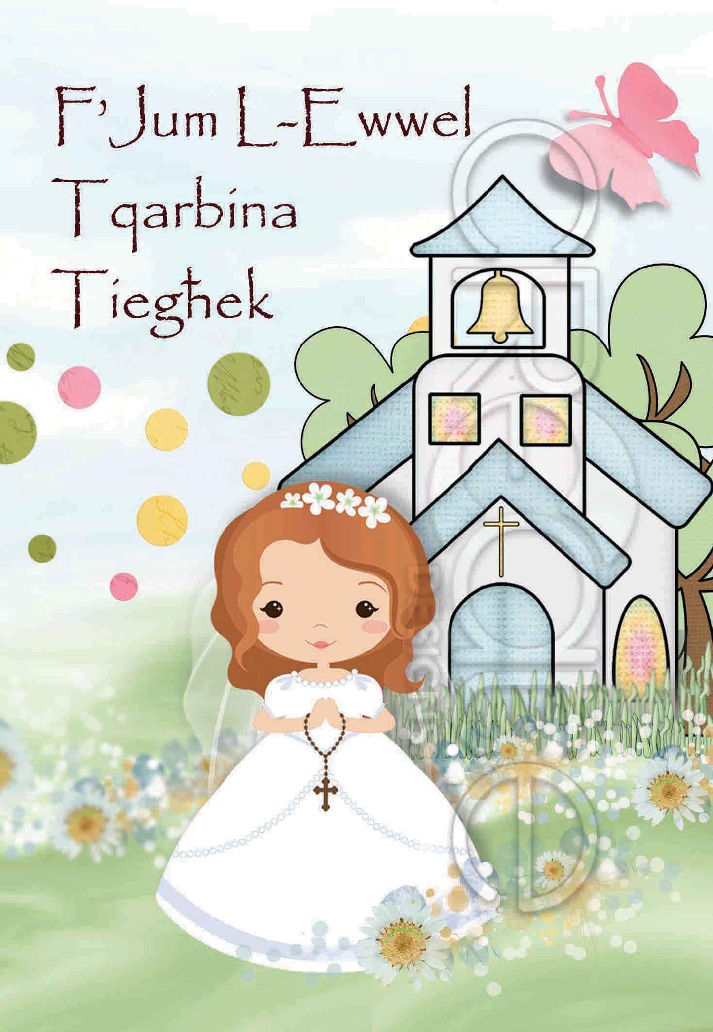 Holy Communion card for a girl