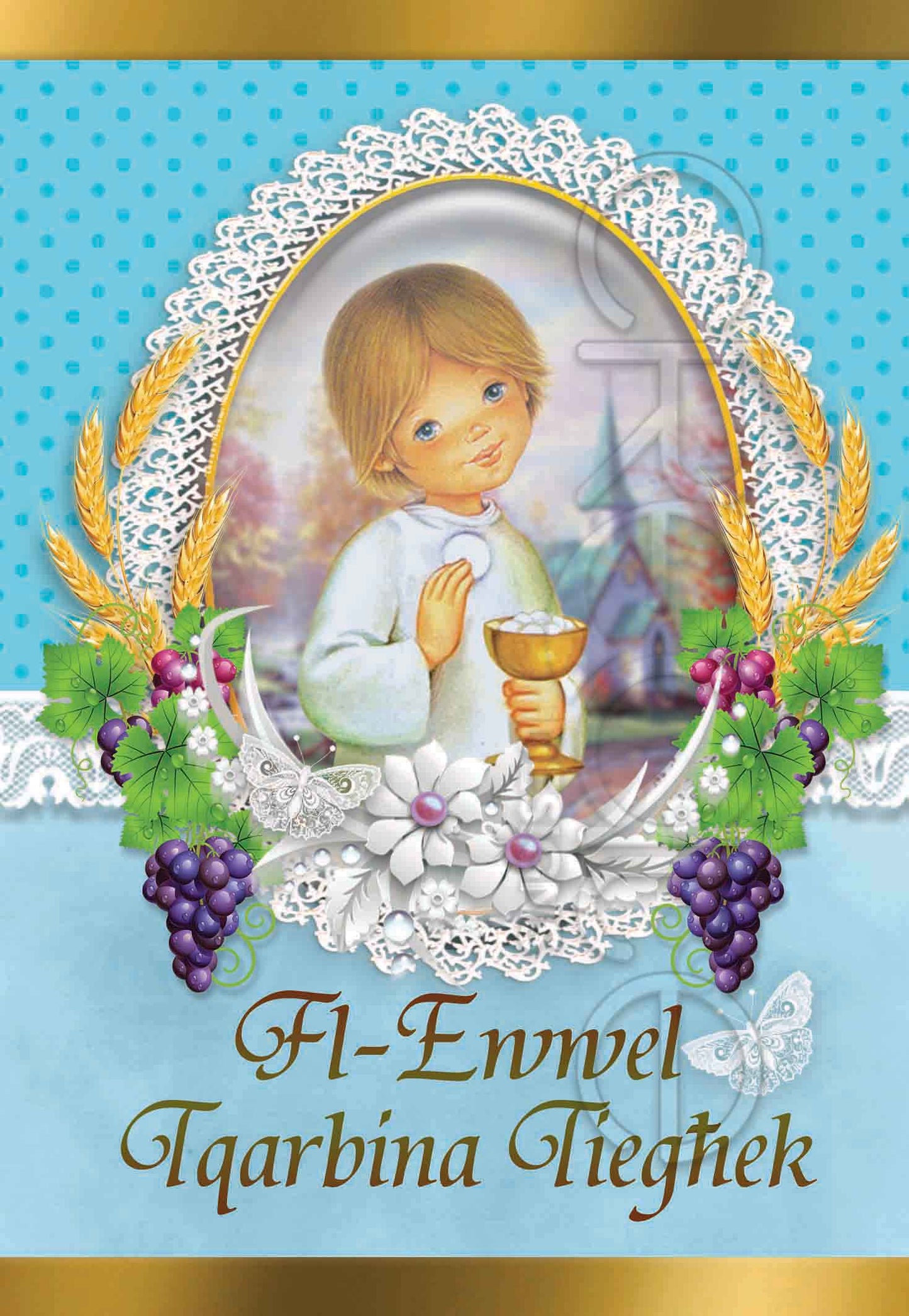 Holy Communion card for a boy