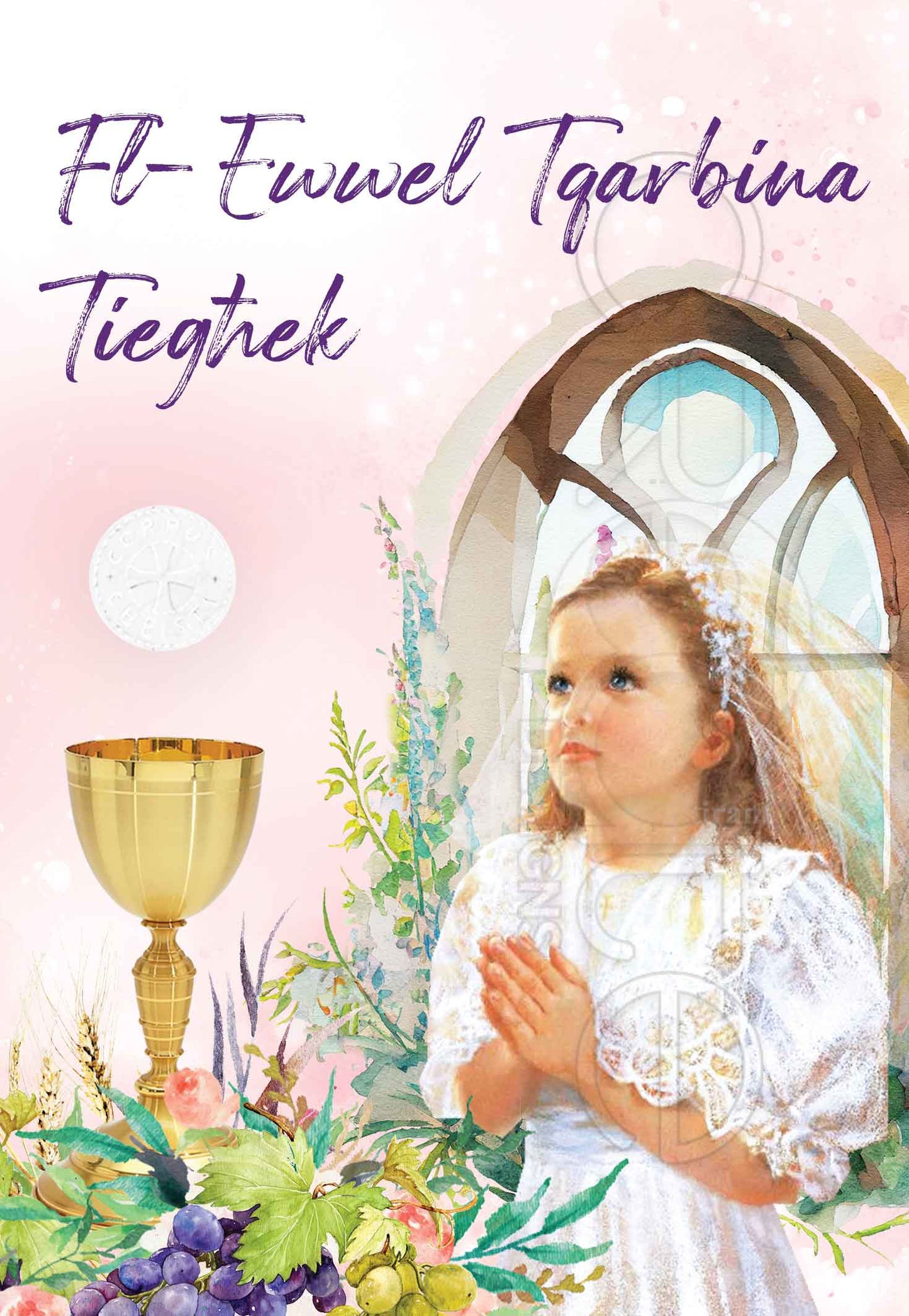 Holy Communion card for a girl