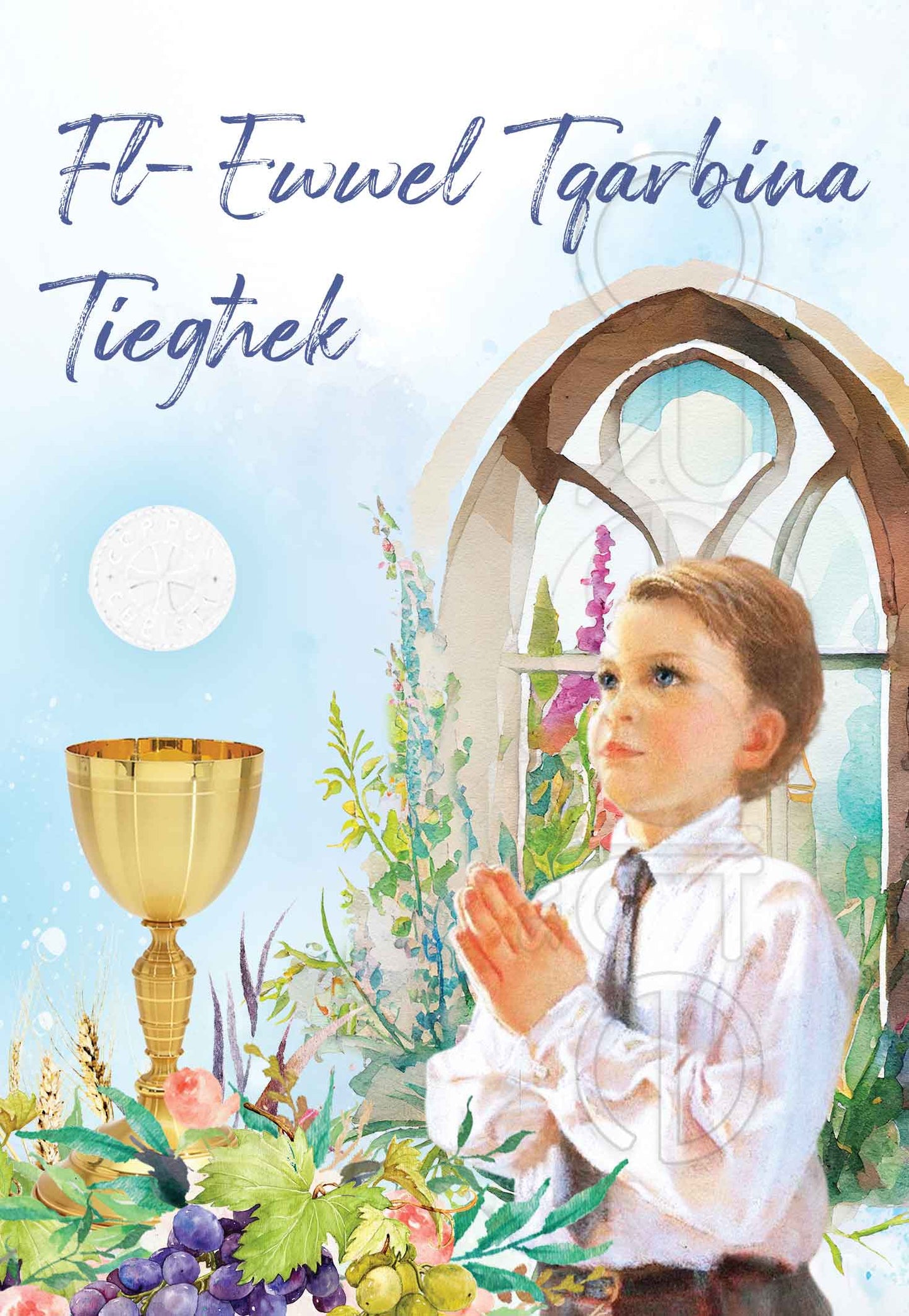 Holy Communion card for a boy