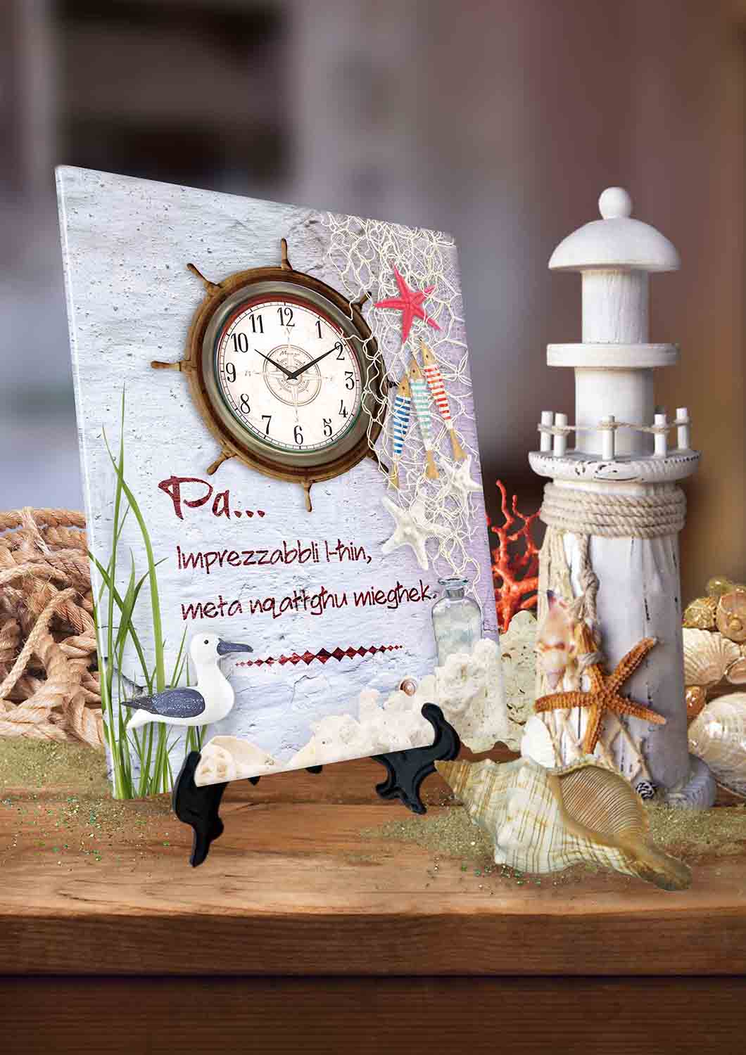 Maduma dekorattiva għall-Missier (bit-tema tal-ħin u l-baħar)