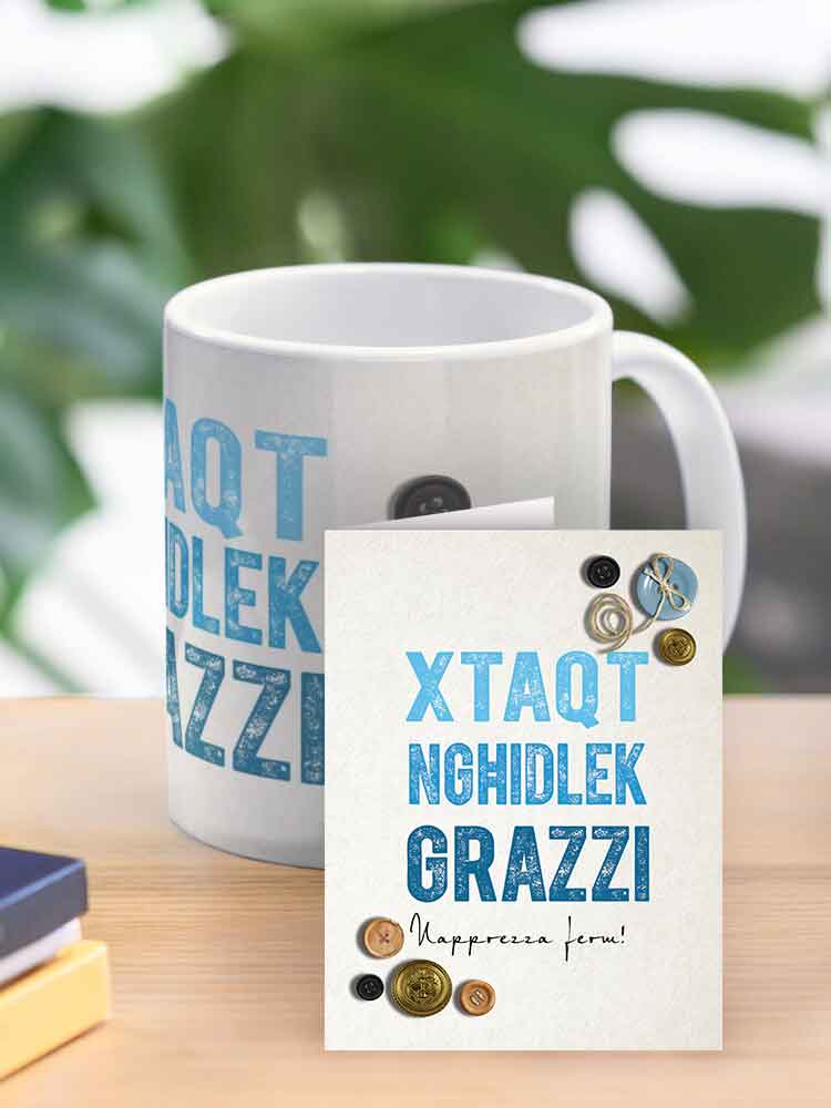 Thank you Mug for the man on a blue background