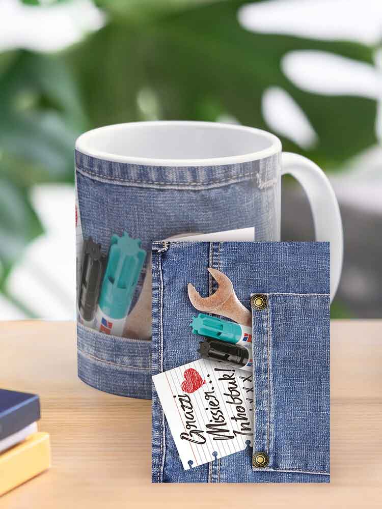 Mug for the father (with jeans design)