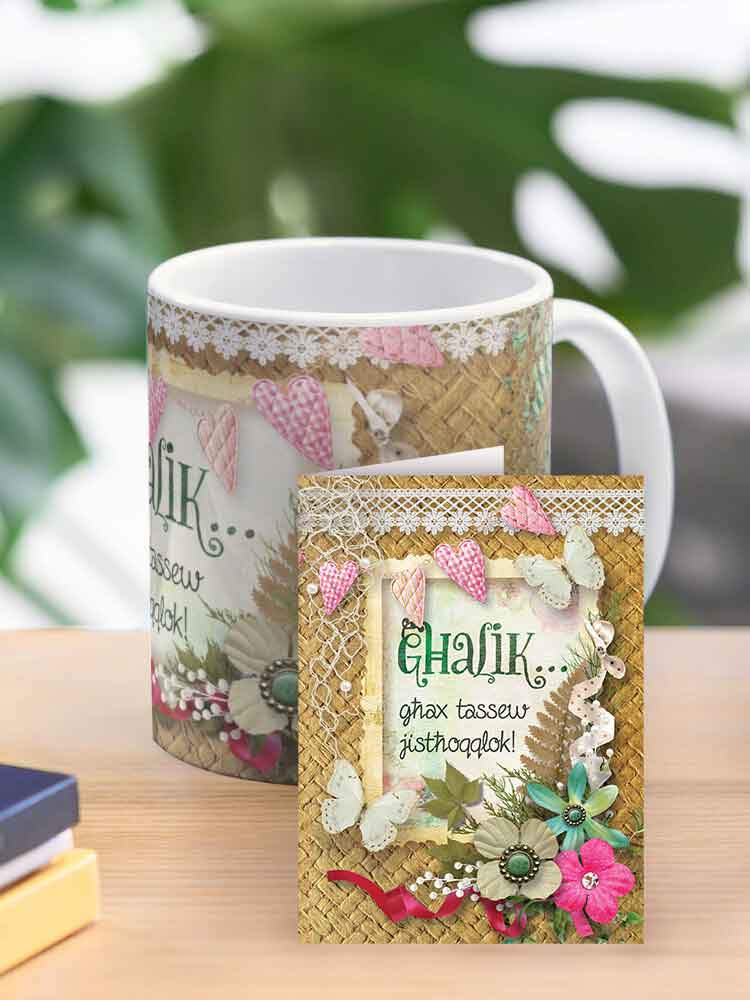 Mug for the woman with the words ('Għalik għax tassew jistħoqqlok!')