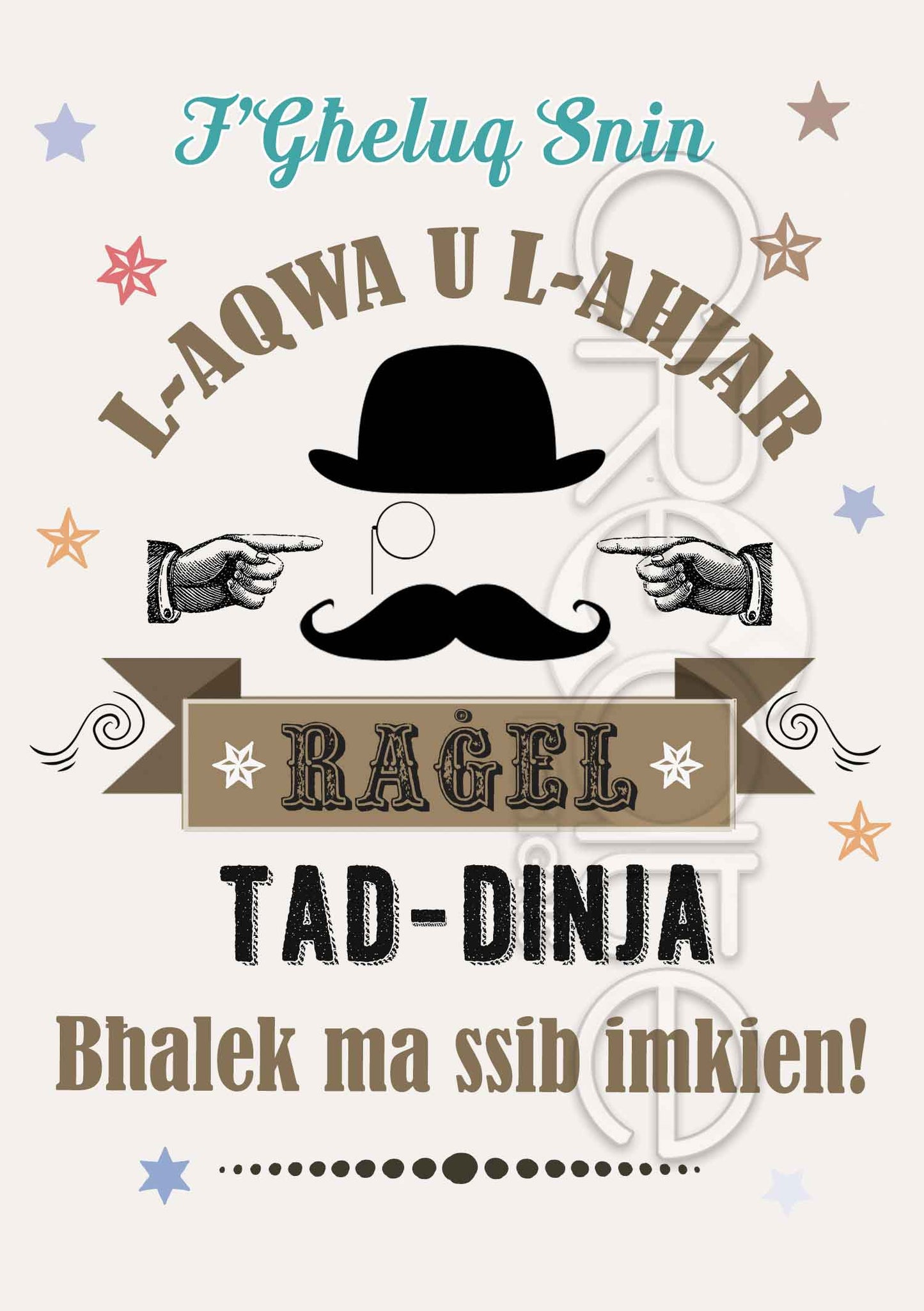 Kartolina għall-Raġel f'għeluq sninu (l-Aqwa Raġel tad-Dinja)