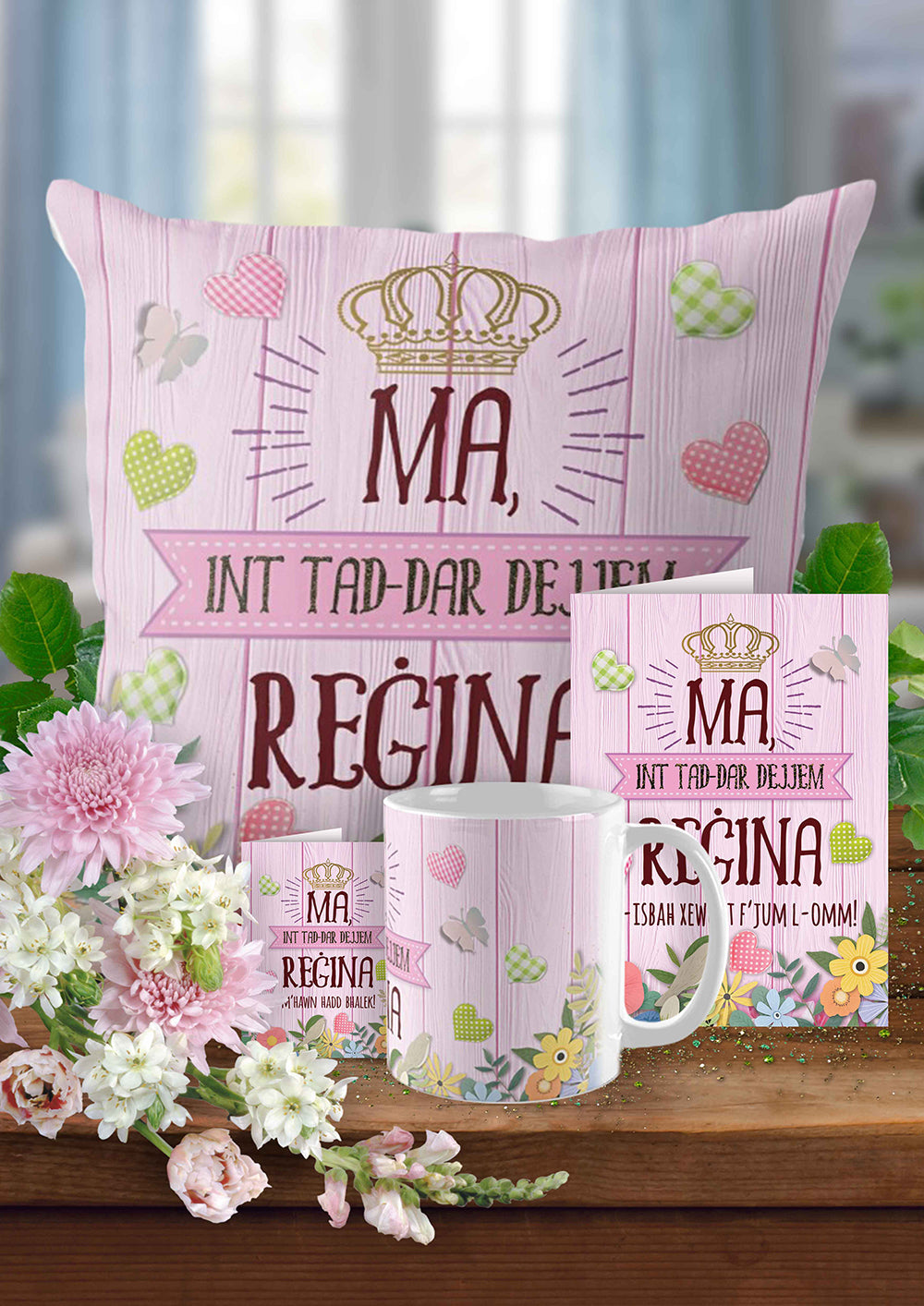 Complete set for Mother's Day (Maltese "Reġina tad-dar")