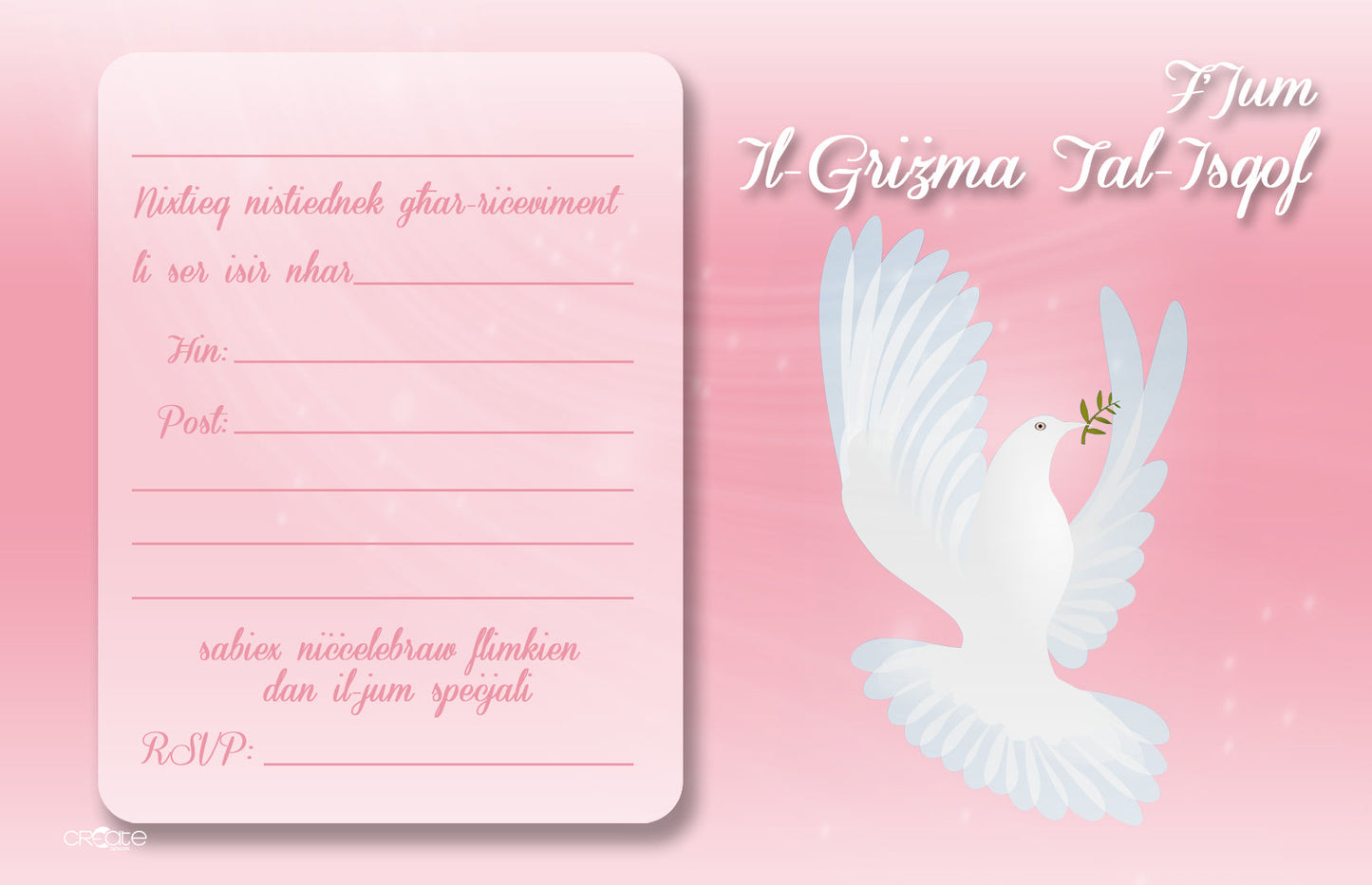 Holy Confirmation Invites Design 10 (Open) Girl