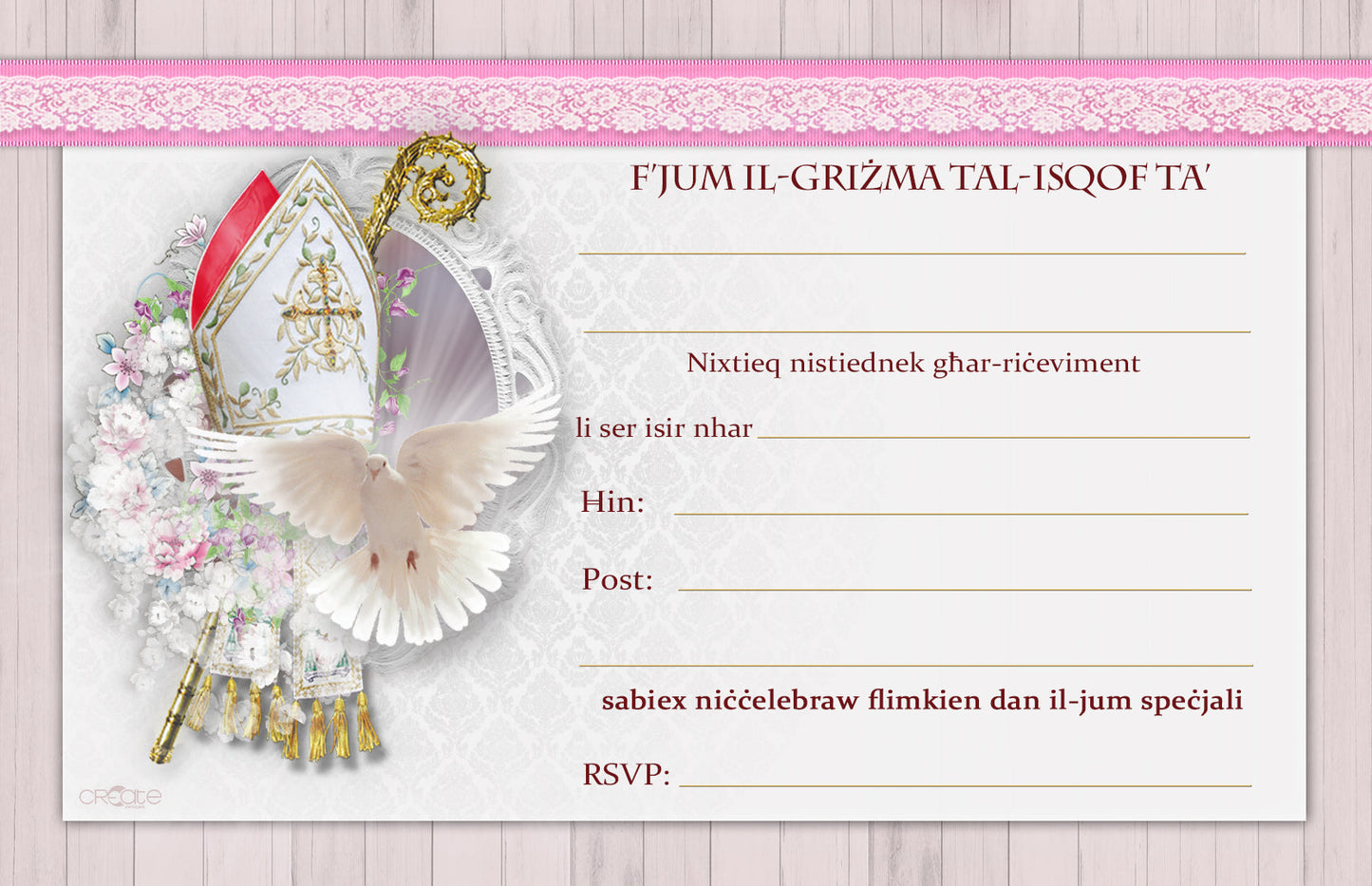 Holy Confirmation Invites Design 15 (Open)