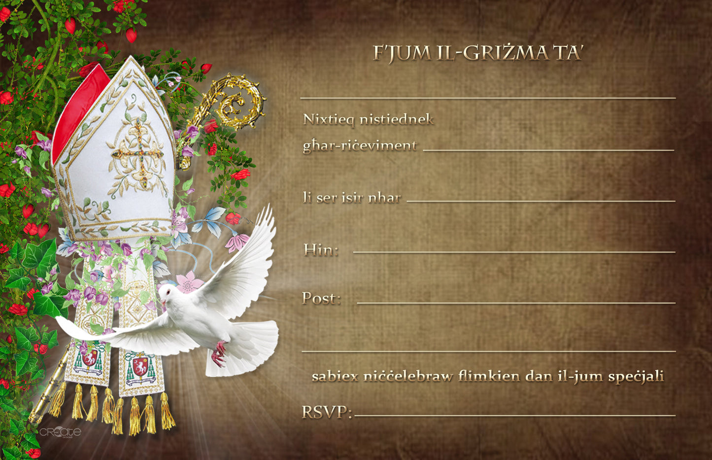 Holy Confirmation Invites Design 17 (Open)