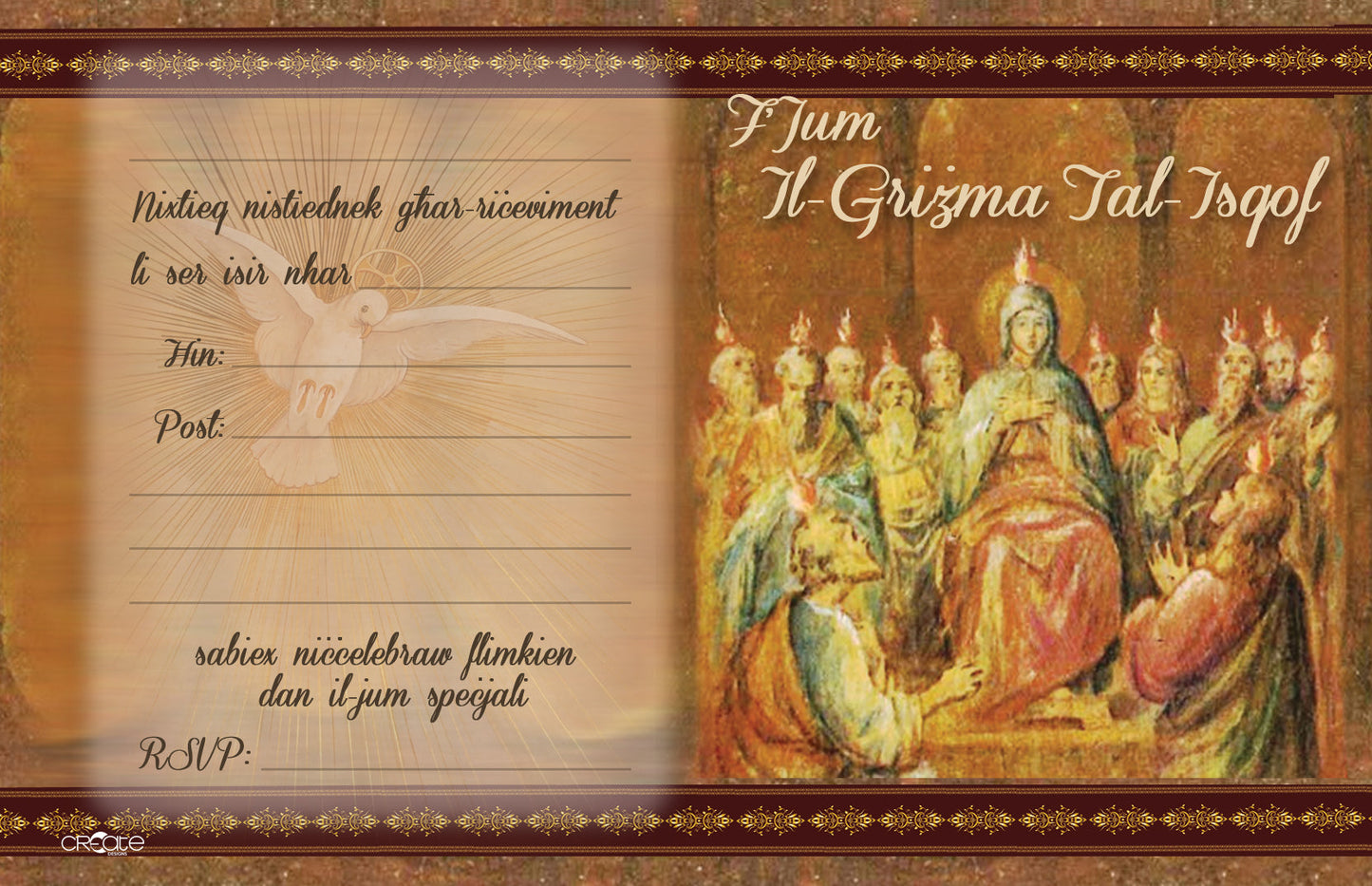 Holy Confirmation Invites Design 1 (Open)