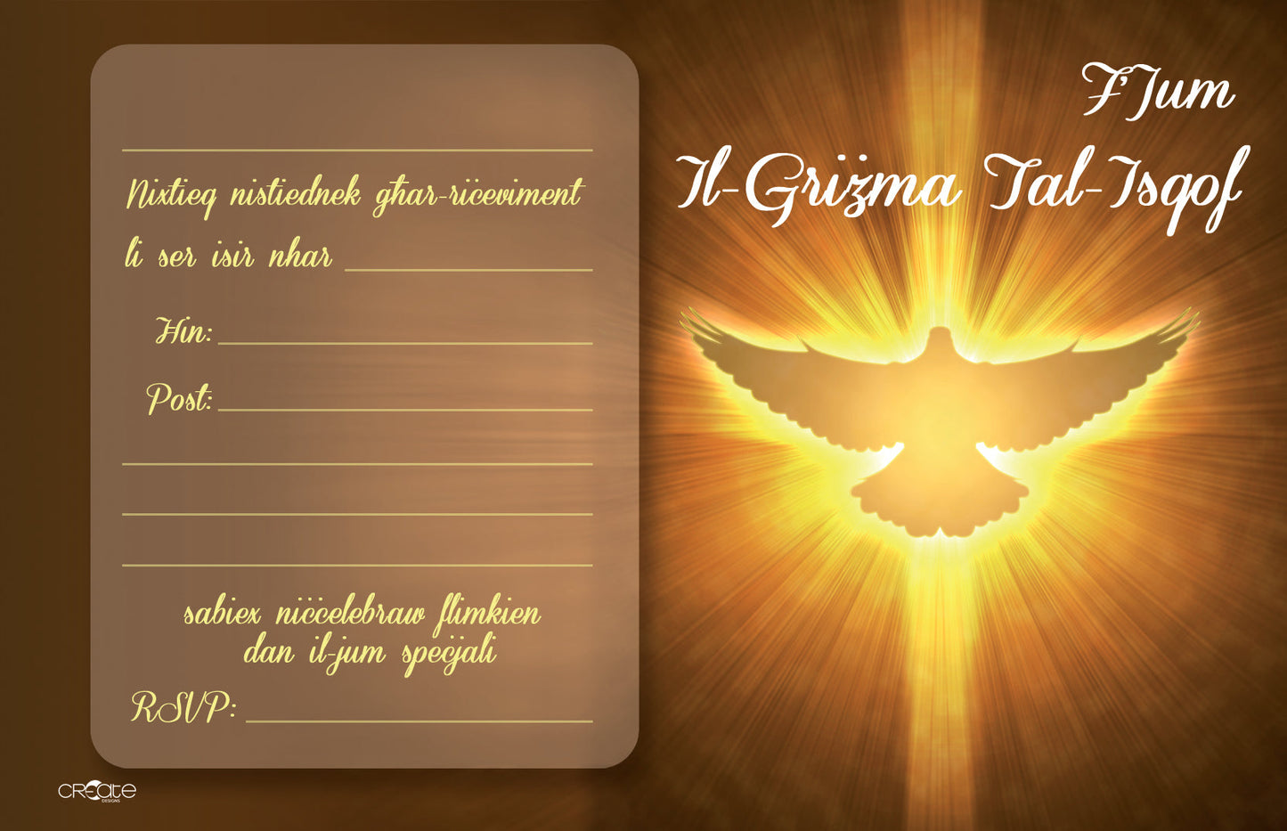 Holy Confirmation Invites Design 2 (Open)